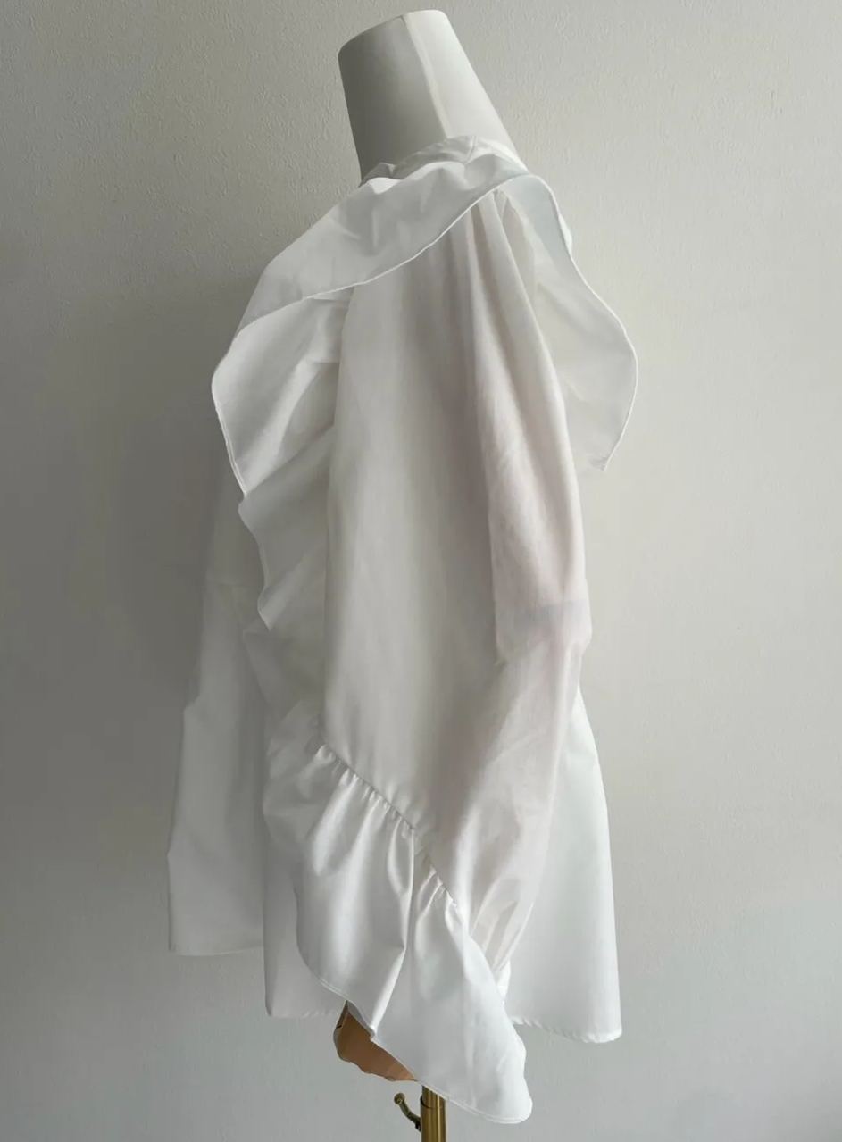 【フリルスリーブ フレアブラウス（sd-J17-0143）】