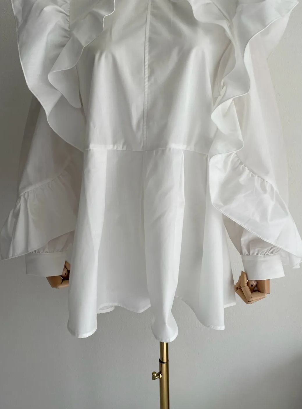 【フリルスリーブ フレアブラウス（sd-J17-0143）】