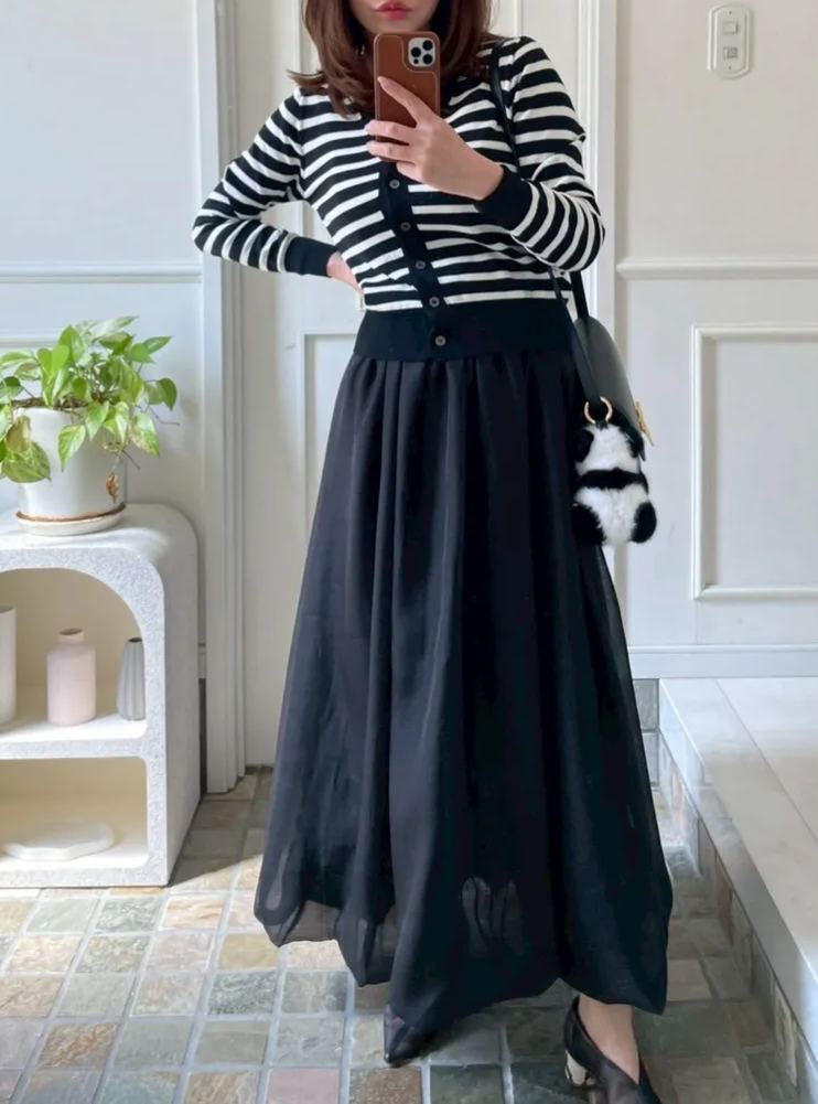 【オーガンジーバルーンスカート】