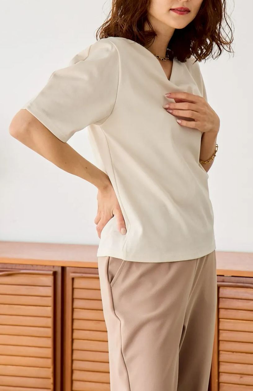 【Vネック美ラインTシャツ(myu39)】メール便OK