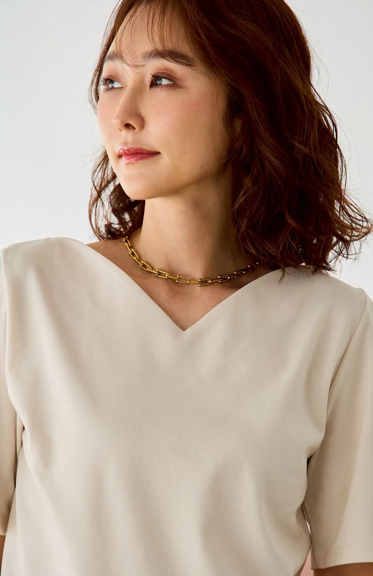 【Vネック美ラインTシャツ(myu39)】メール便OK