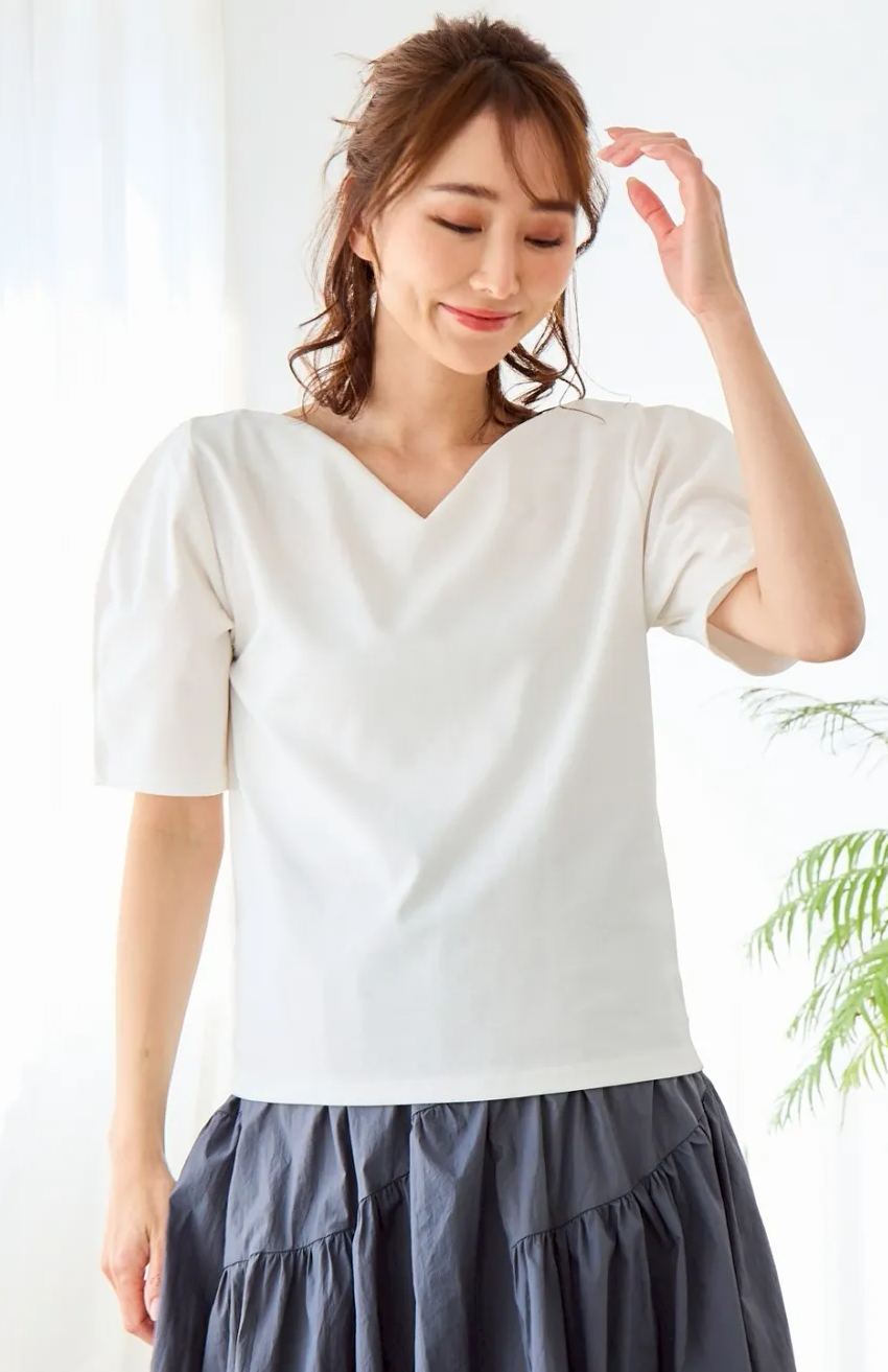 【Vネック美ラインTシャツ(myu39)】メール便OK