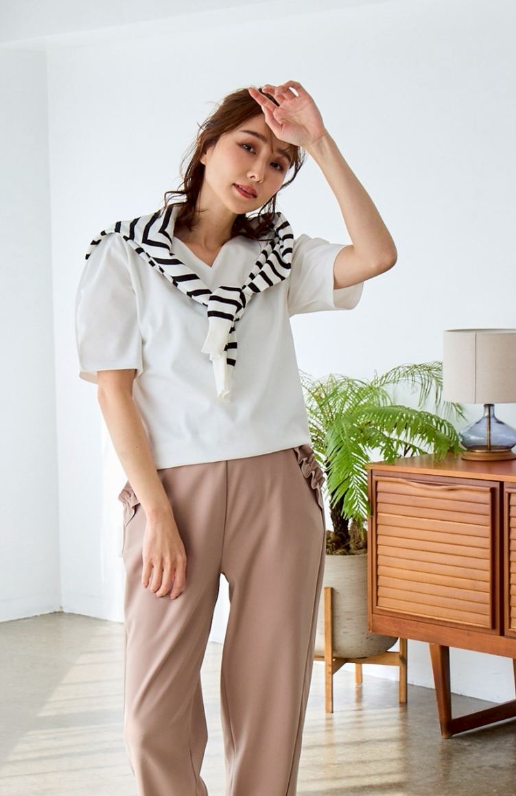 【Vネック美ラインTシャツ(myu39)】メール便OK