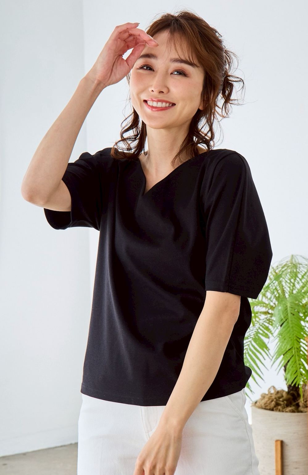 【Vネック美ラインTシャツ(myu39)】メール便OK