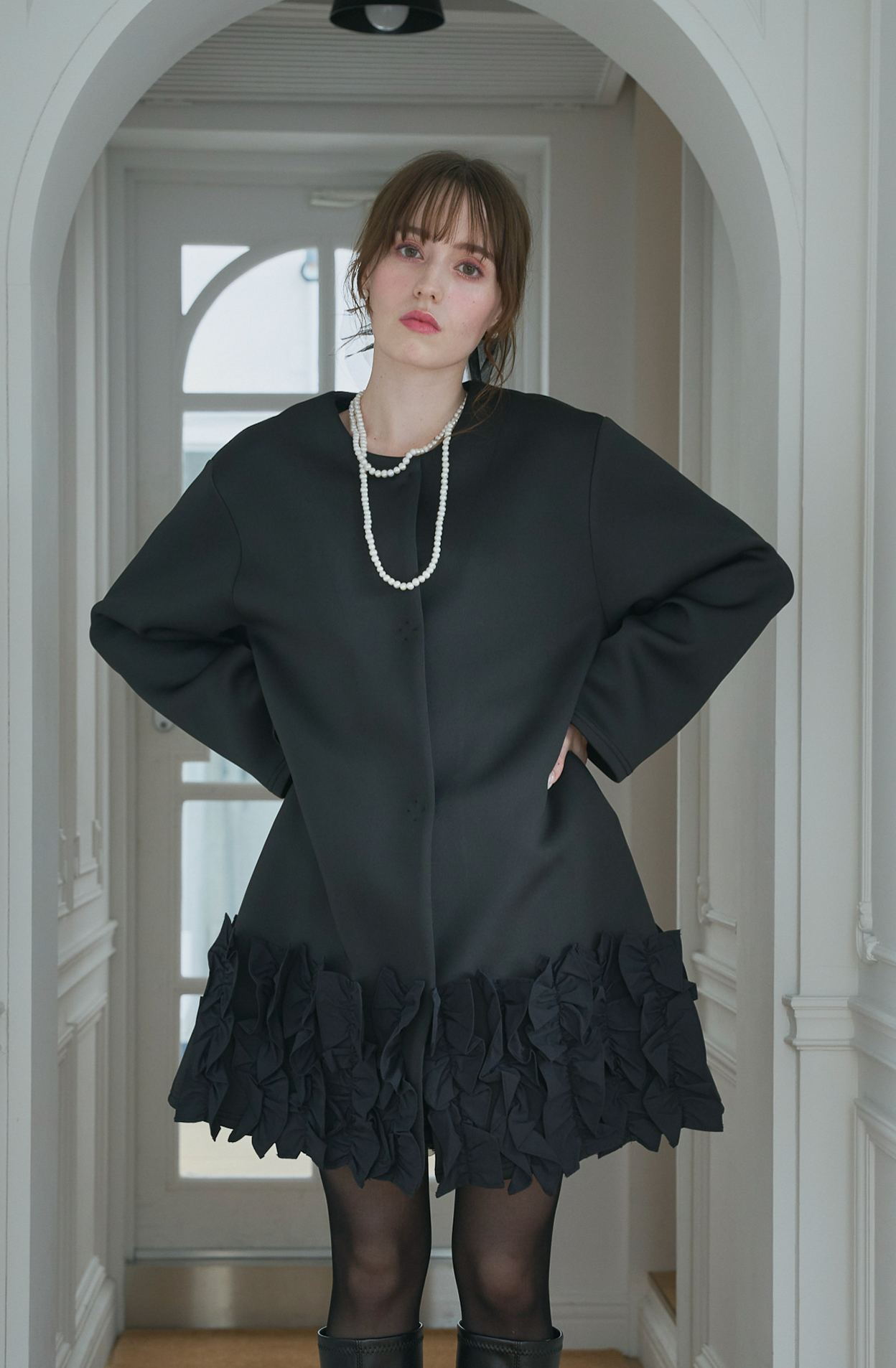 ワンピース myu Myu ワンピース ポケットフリルリラックスワンピース : ZOZOTOWN