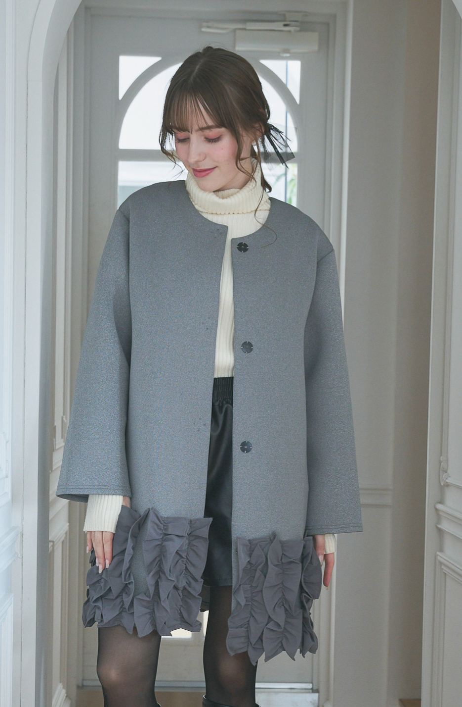 Suso FRILL ボンディングコート/ロング