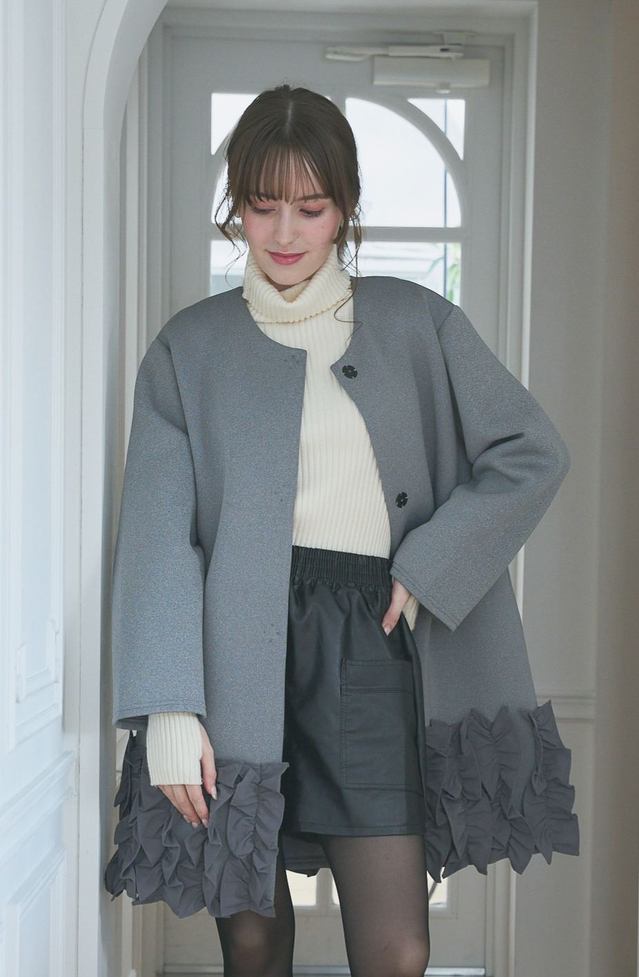 Suso FRILL ボンディングコート/ロング