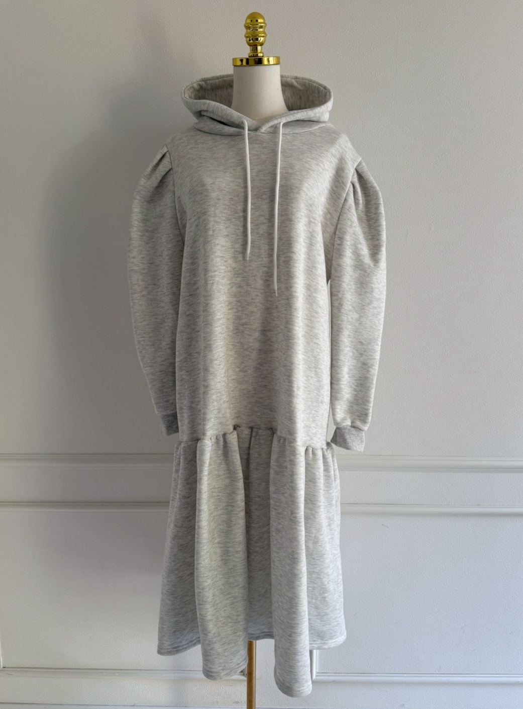 PUFFフーディ 裏起毛ロングワンピース(kk11003-2)