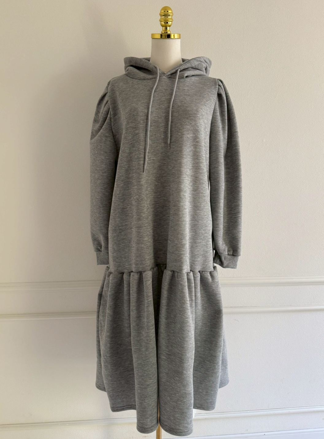 PUFFフーディ 裏起毛ロングワンピース(kk11003-2)