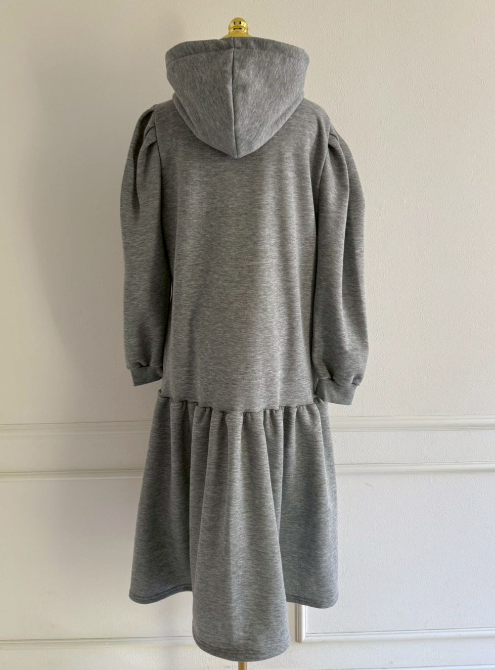 PUFFフーディ 裏起毛ロングワンピース(kk11003-2)