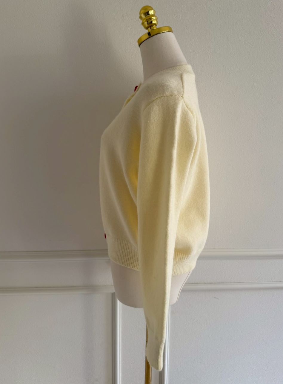 HEARTボタン ニットカーディガン(sp339002)