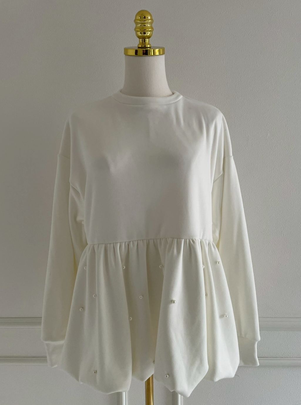 もっちりしっとりな肌触り【裾バルーン パールTOPS】(ma29)TH ♥ノベルティ対象商品♥