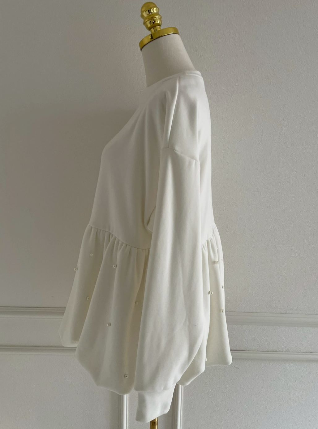 もっちりしっとりな肌触り【裾バルーン パールTOPS】(ma29)TH ♥ノベルティ対象商品♥