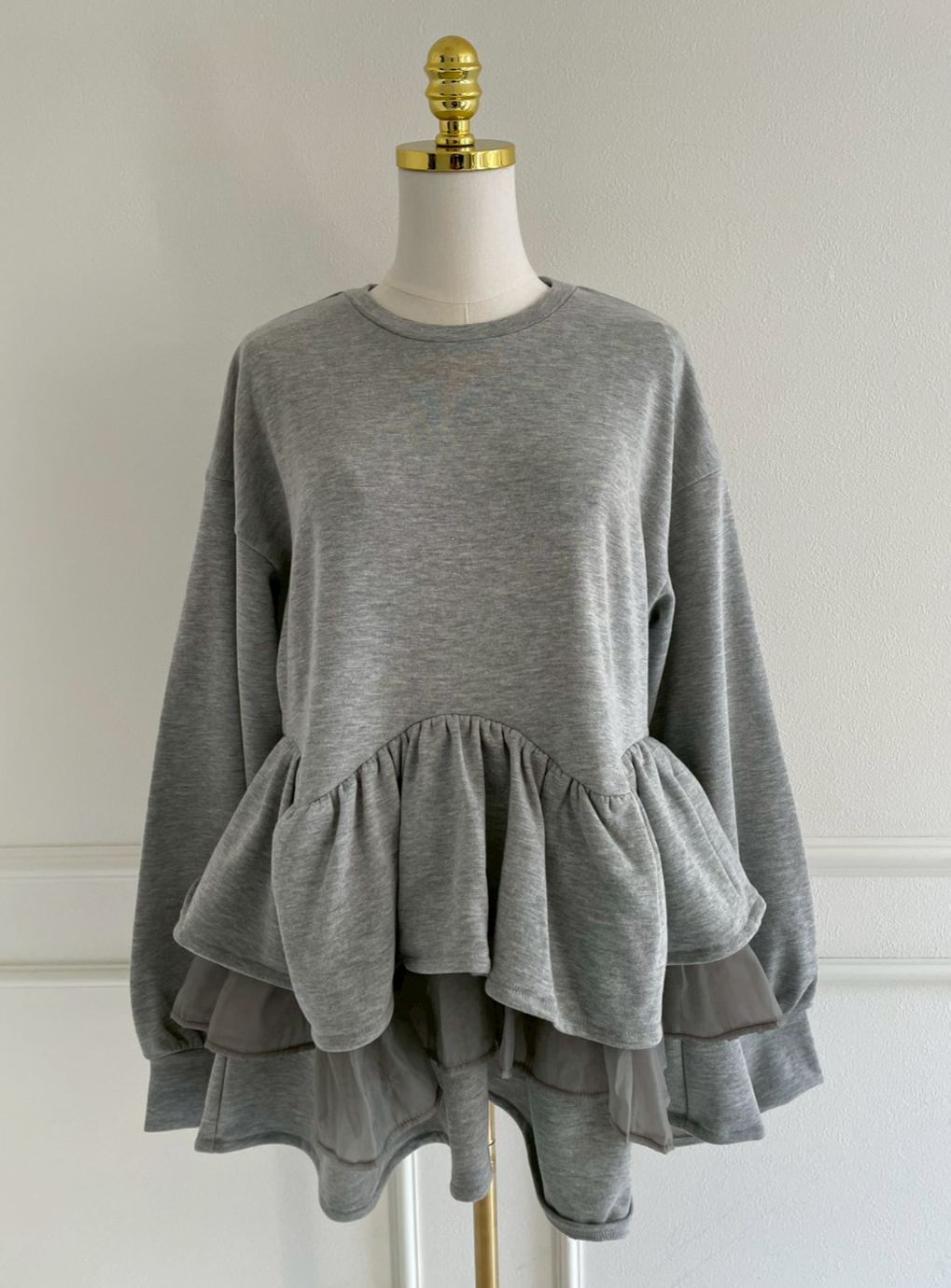 【Myu】裏毛ティアードスウェットオーバートップス(sd03133)