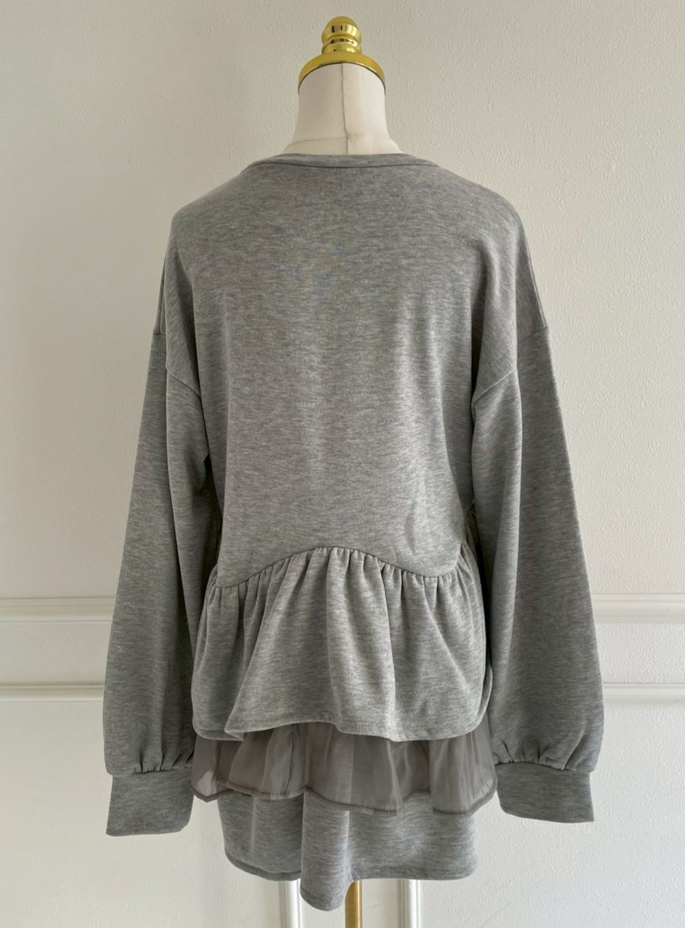【Myu】裏毛ティアードスウェットオーバートップス(sd03133)