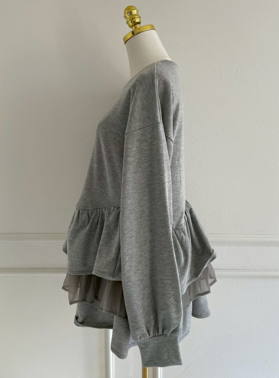 【Myu】裏毛ティアードスウェットオーバートップス(sd03133)