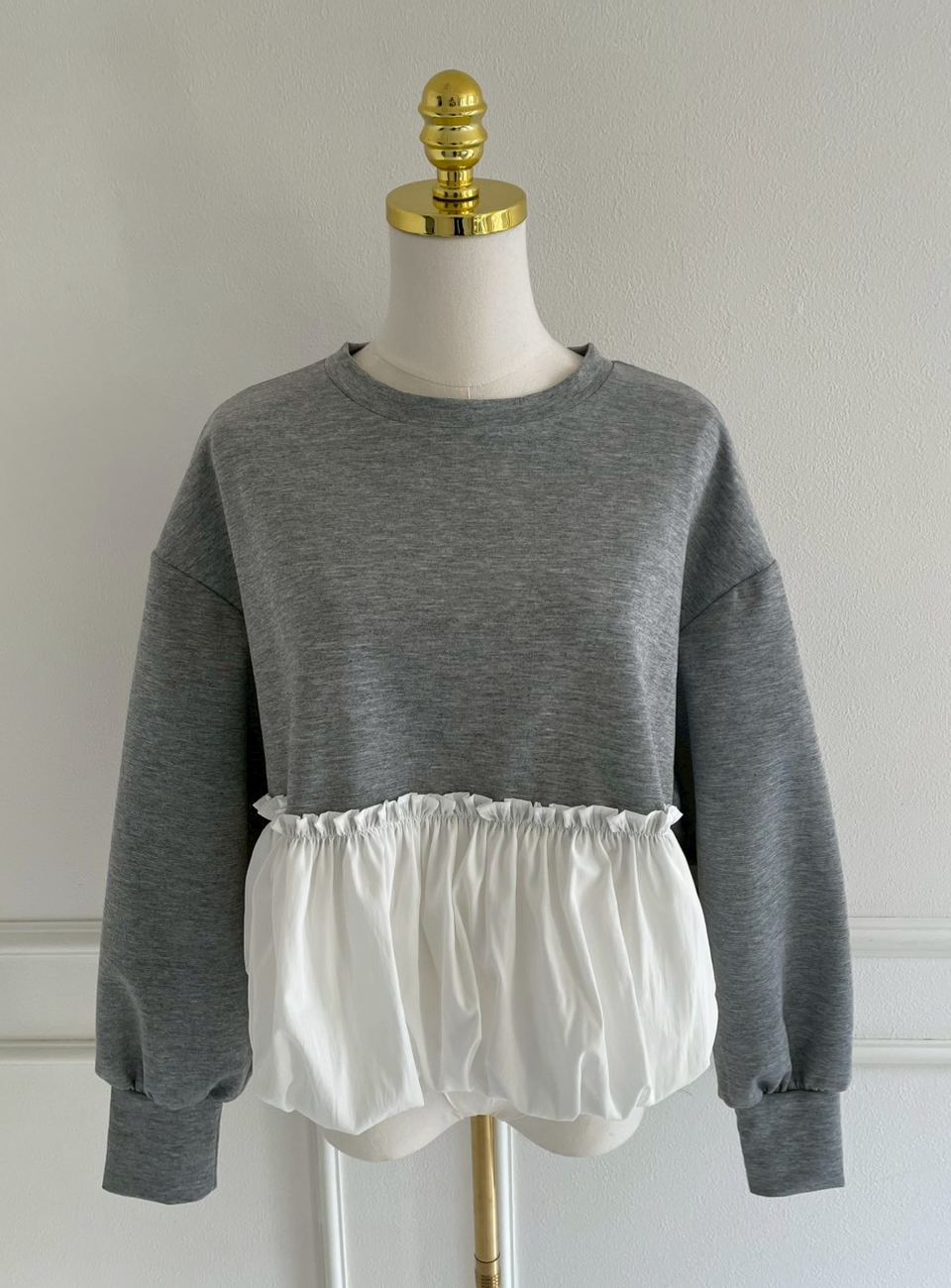 裾バルーン切替ボンディングトップス(sd7630)