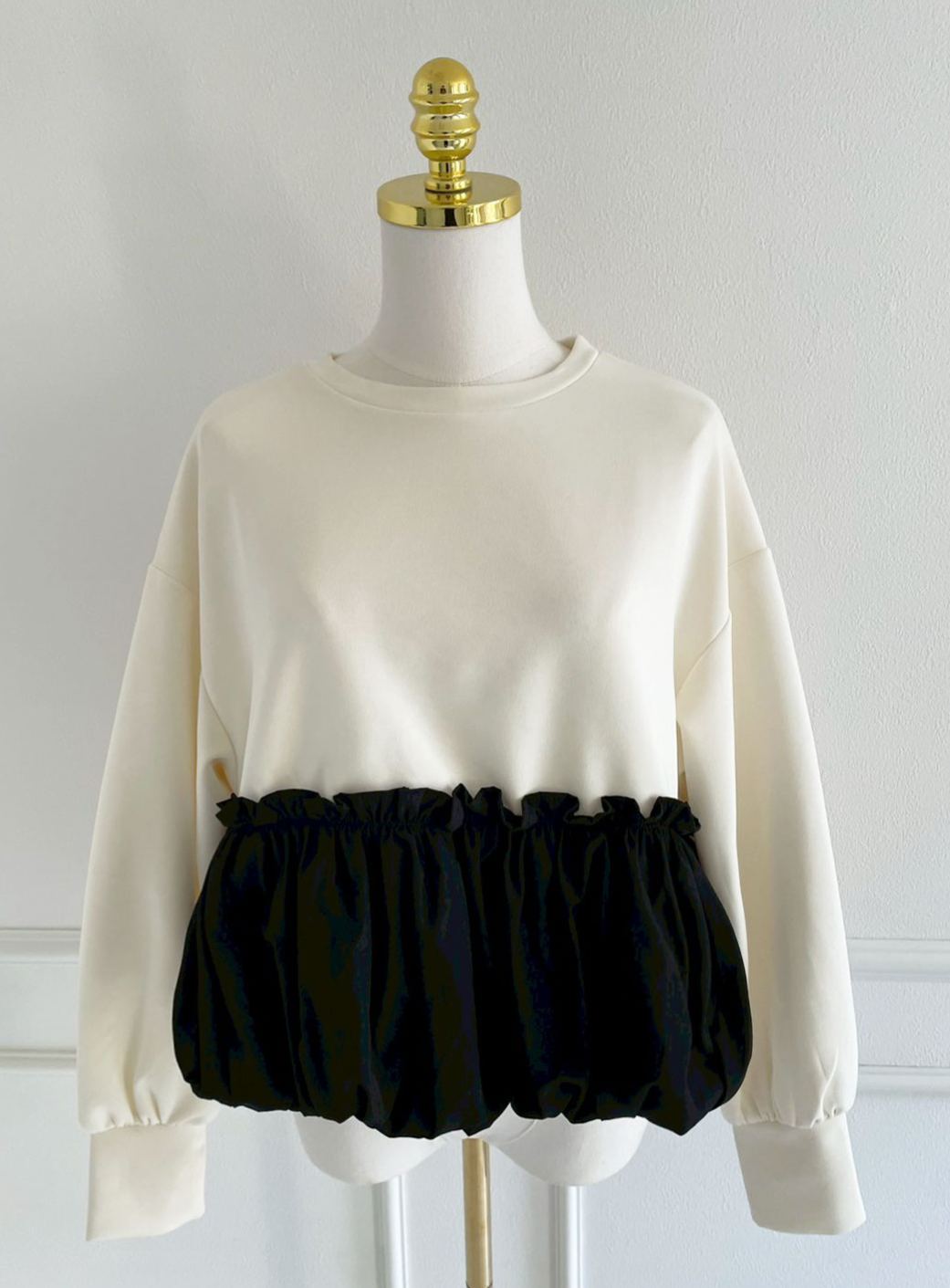 裾バルーン切替ボンディングトップス(sd7630)