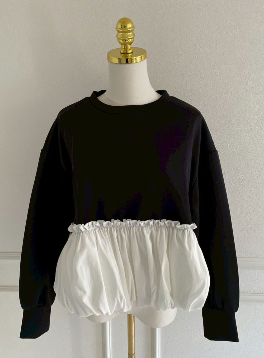 裾バルーン切替ボンディングトップス(sd7630)