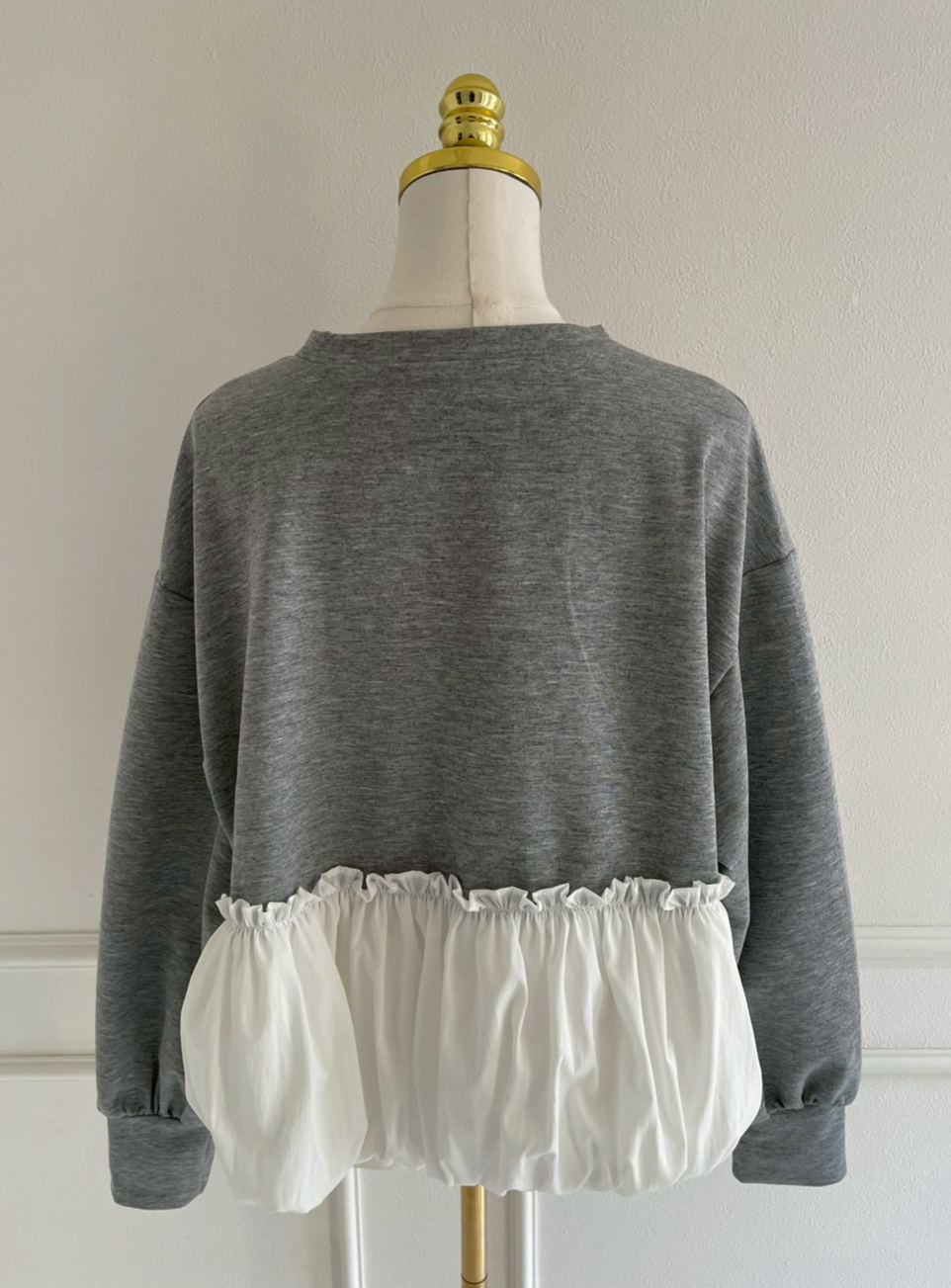 裾バルーン切替ボンディングトップス(sd7630)