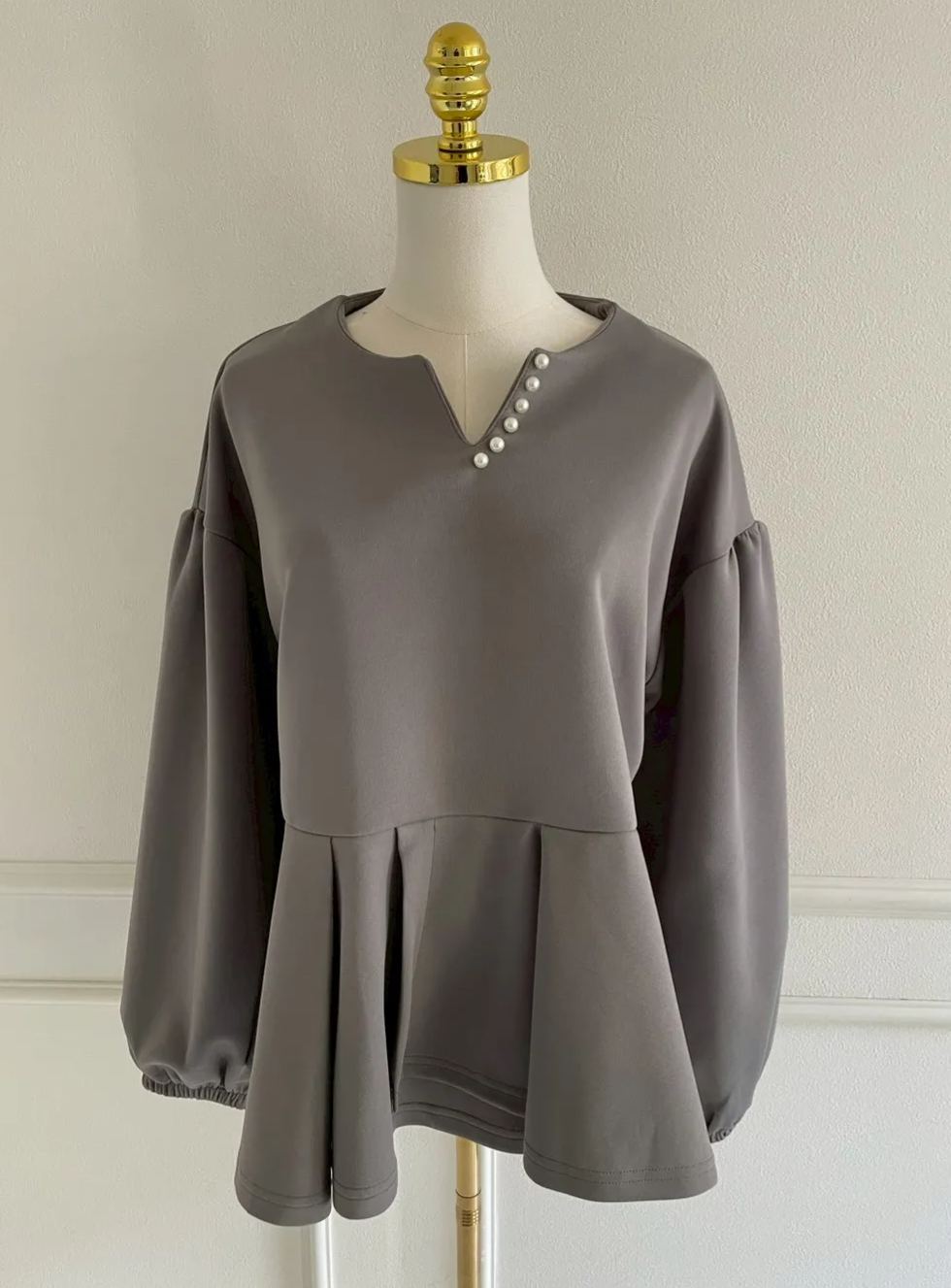 パールネック ボンディングぽわんトップス(sd6130)