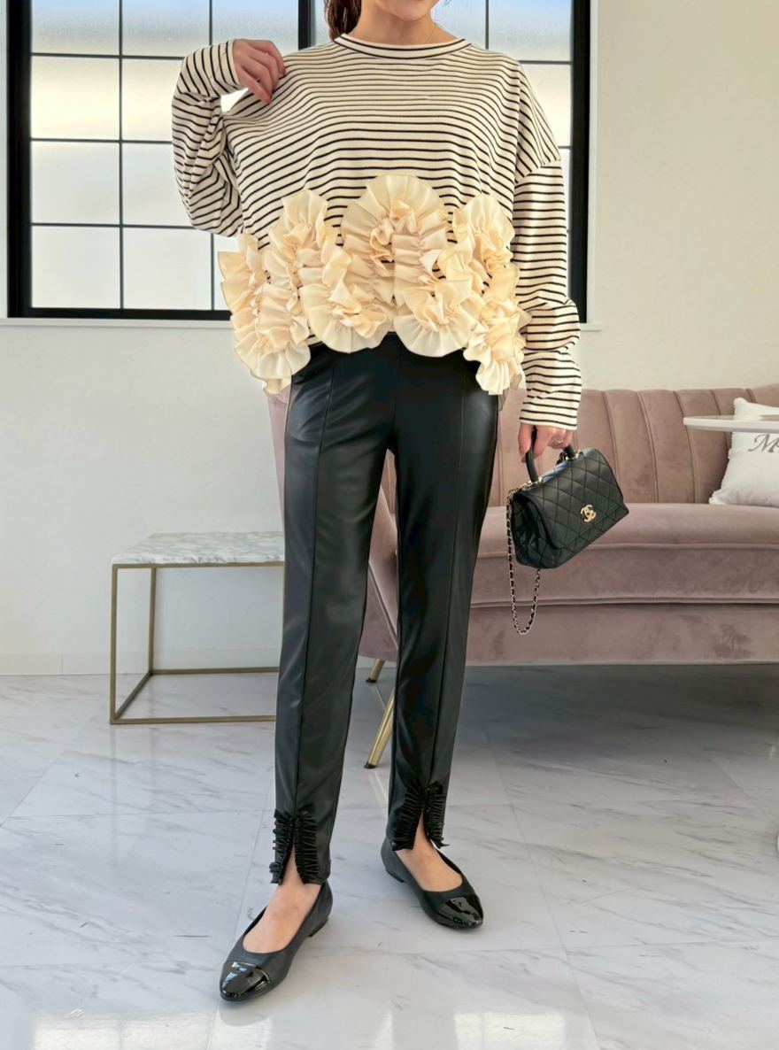 SUSOフリル エコレザーセミレギンス(ma31)