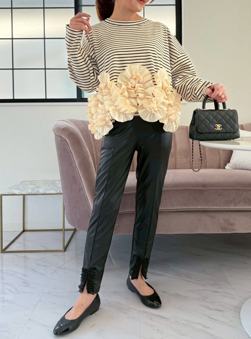 SUSOフリル エコレザーセミレギンス(ma31)