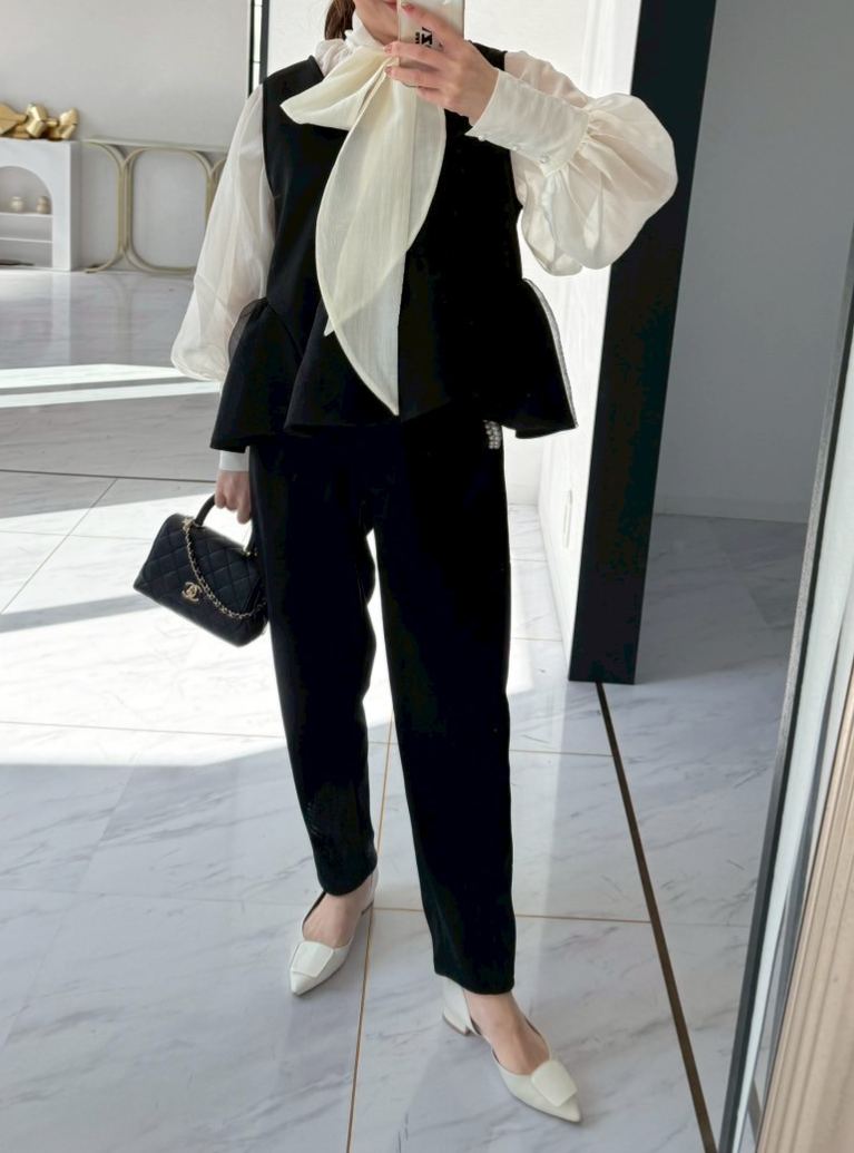 ダブルパール 美脚セミカーブパンツ(ma102)