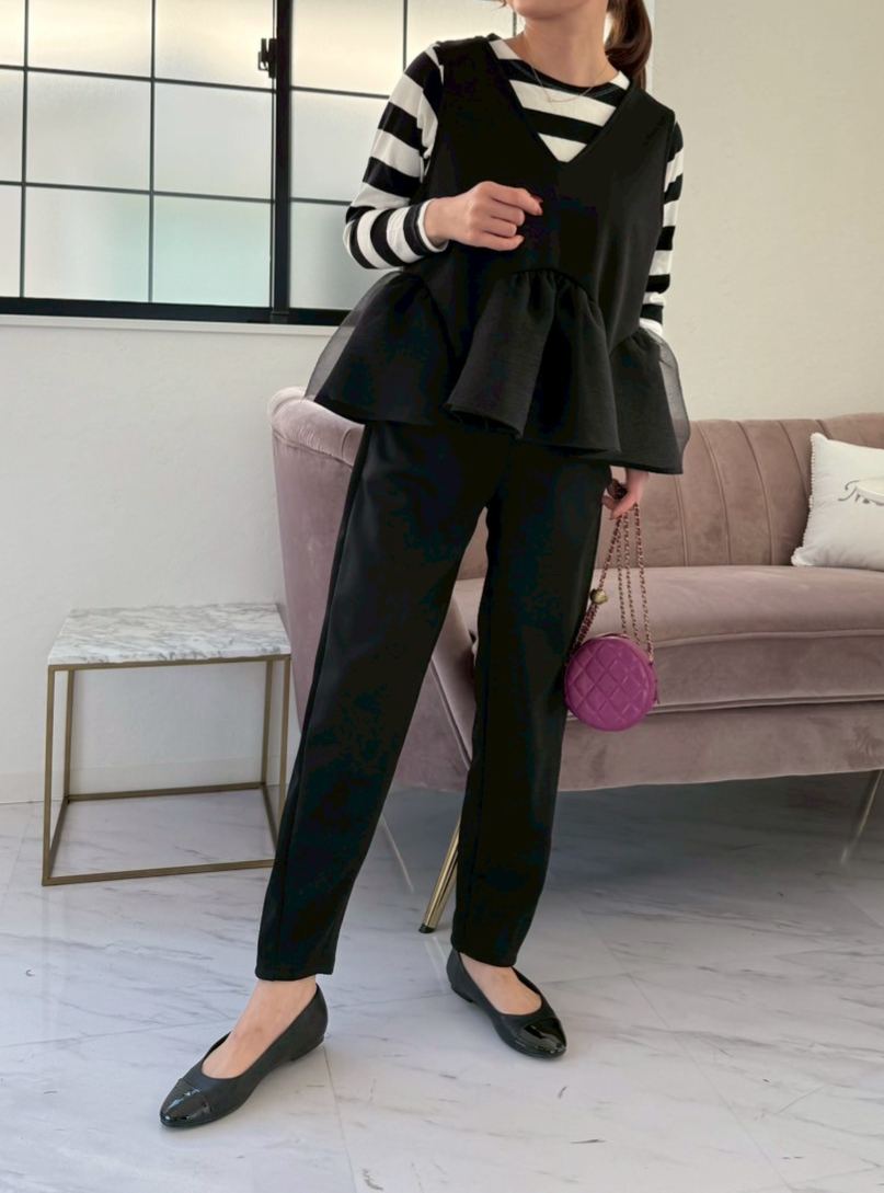 ダブルパール 美脚セミカーブパンツ(ma102)