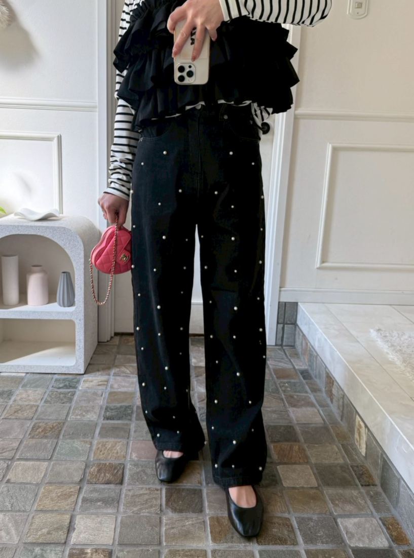 DOTパール ワイドデニムパンツ(sd73923)