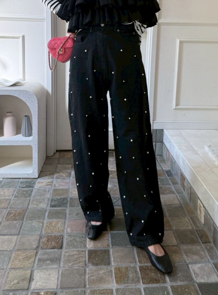 DOTパール ワイドデニムパンツ(sd73923)