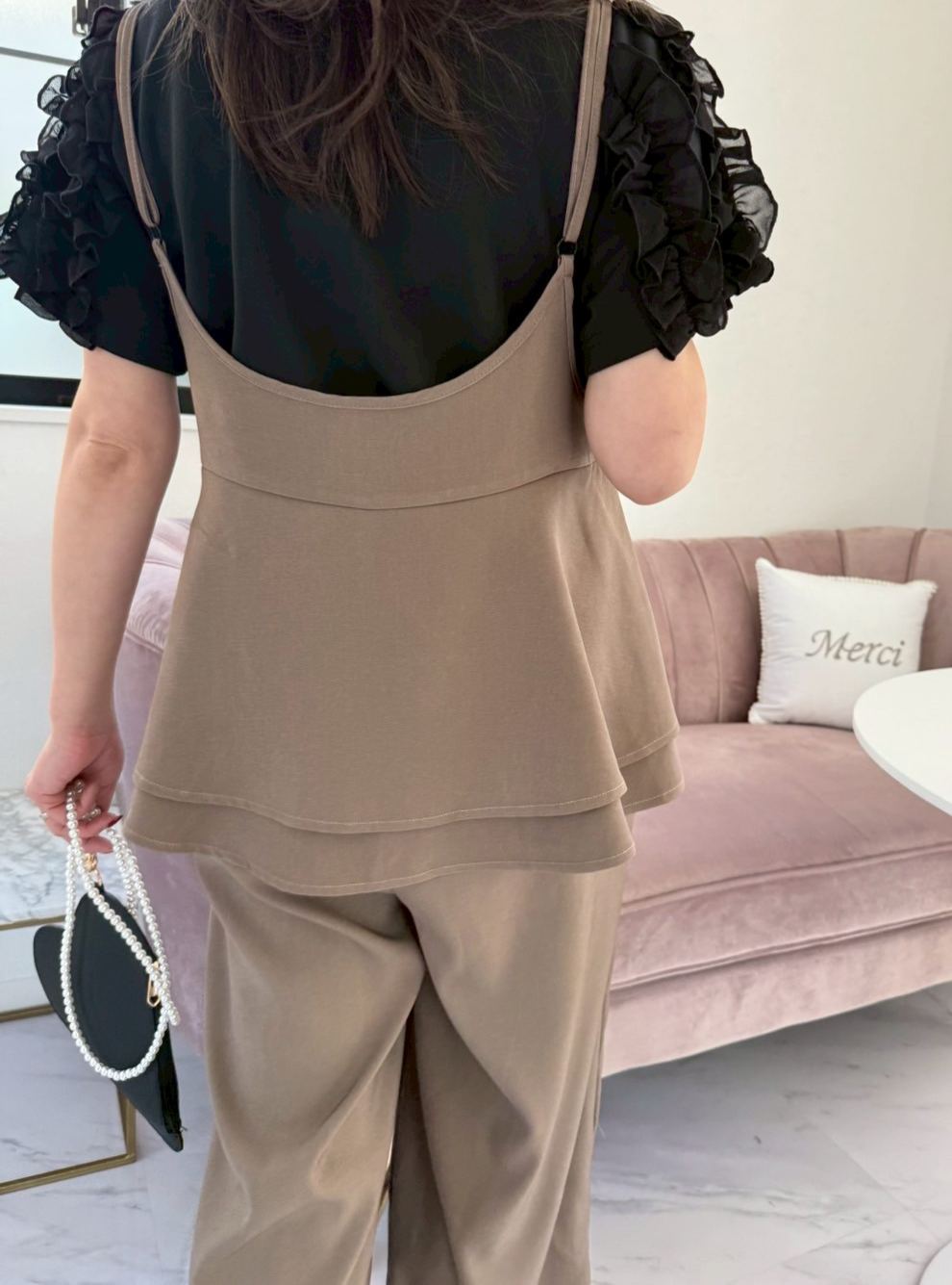 バックフリル ワイドサロペット(sd9530)