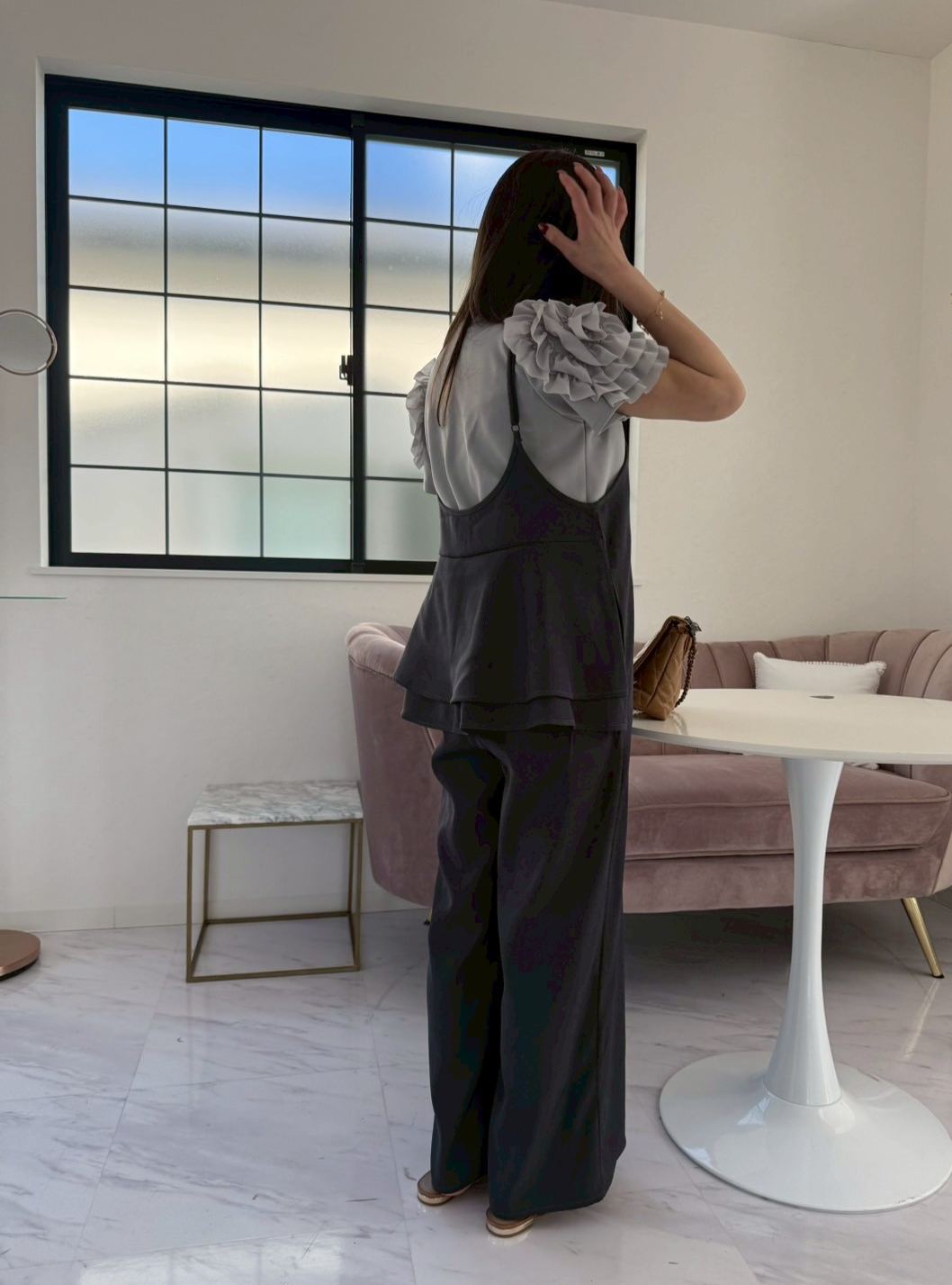 バックフリル ワイドサロペット(sd9530)