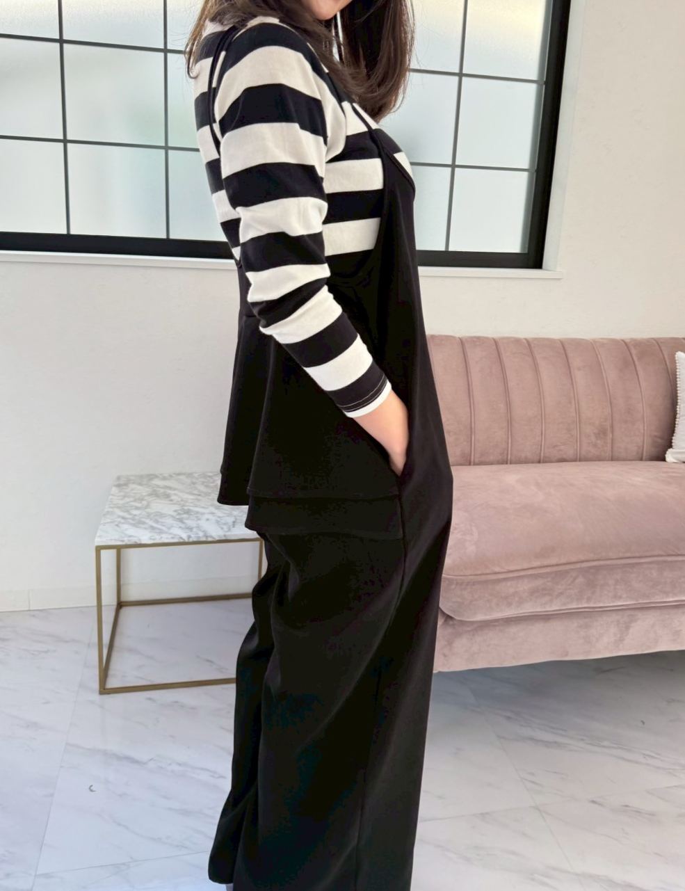 バックフリル ワイドサロペット(sd9530)