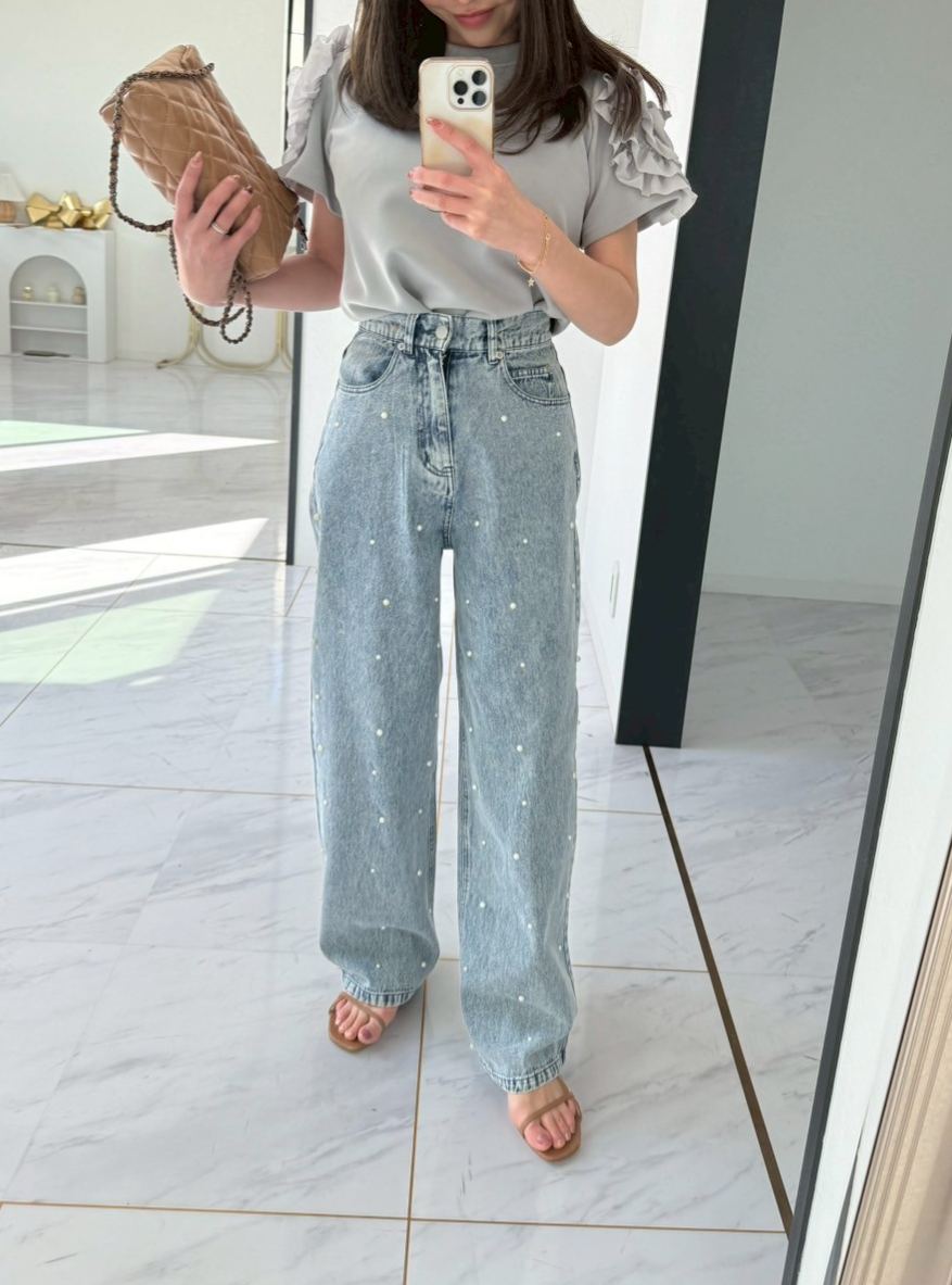 DOTパール ワイドデニムパンツ(sd73923) ♡ノベルティ対象商品♡