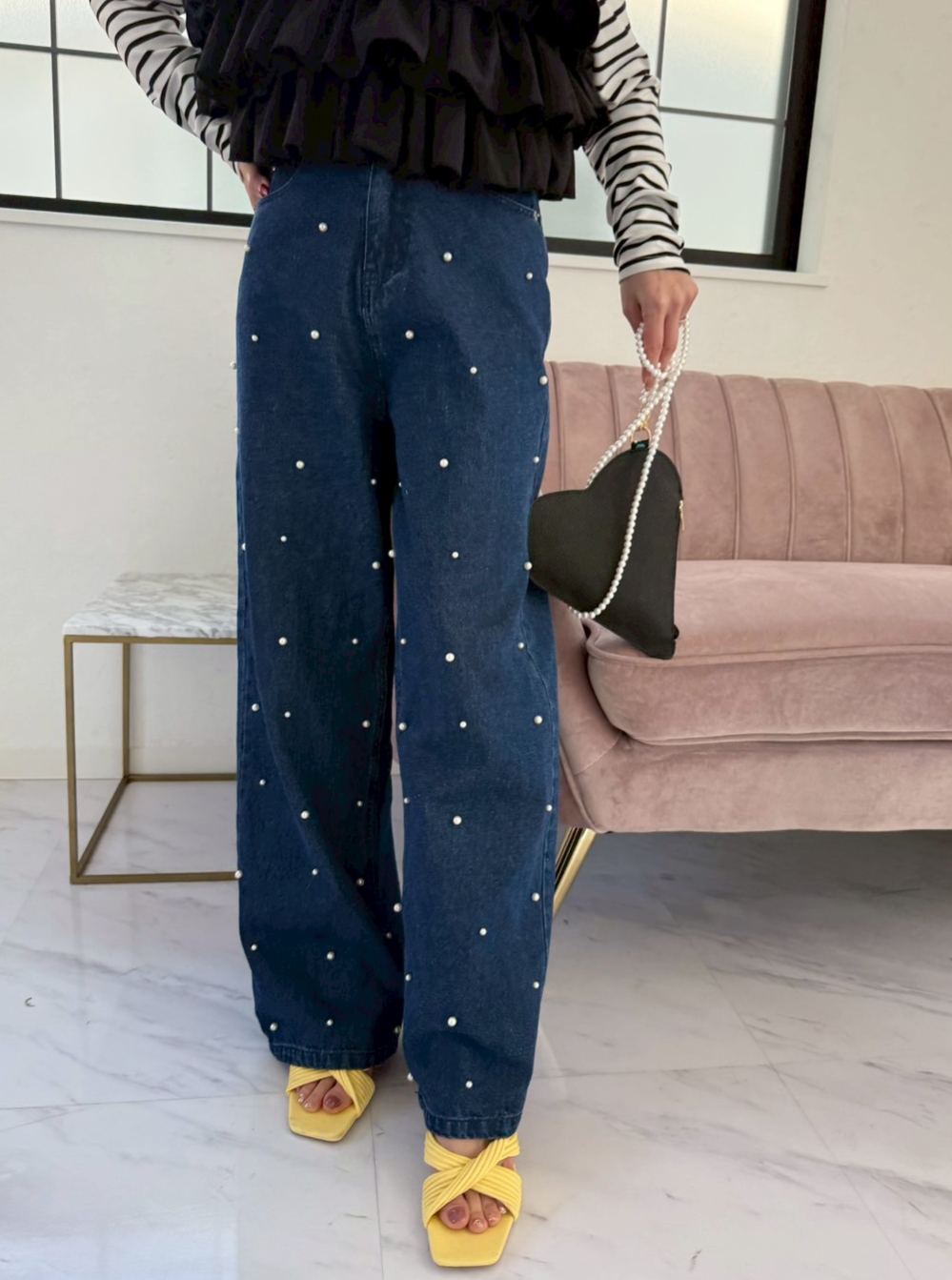 DOTパール ワイドデニムパンツ(sd73923) ♡ノベルティ対象商品♡