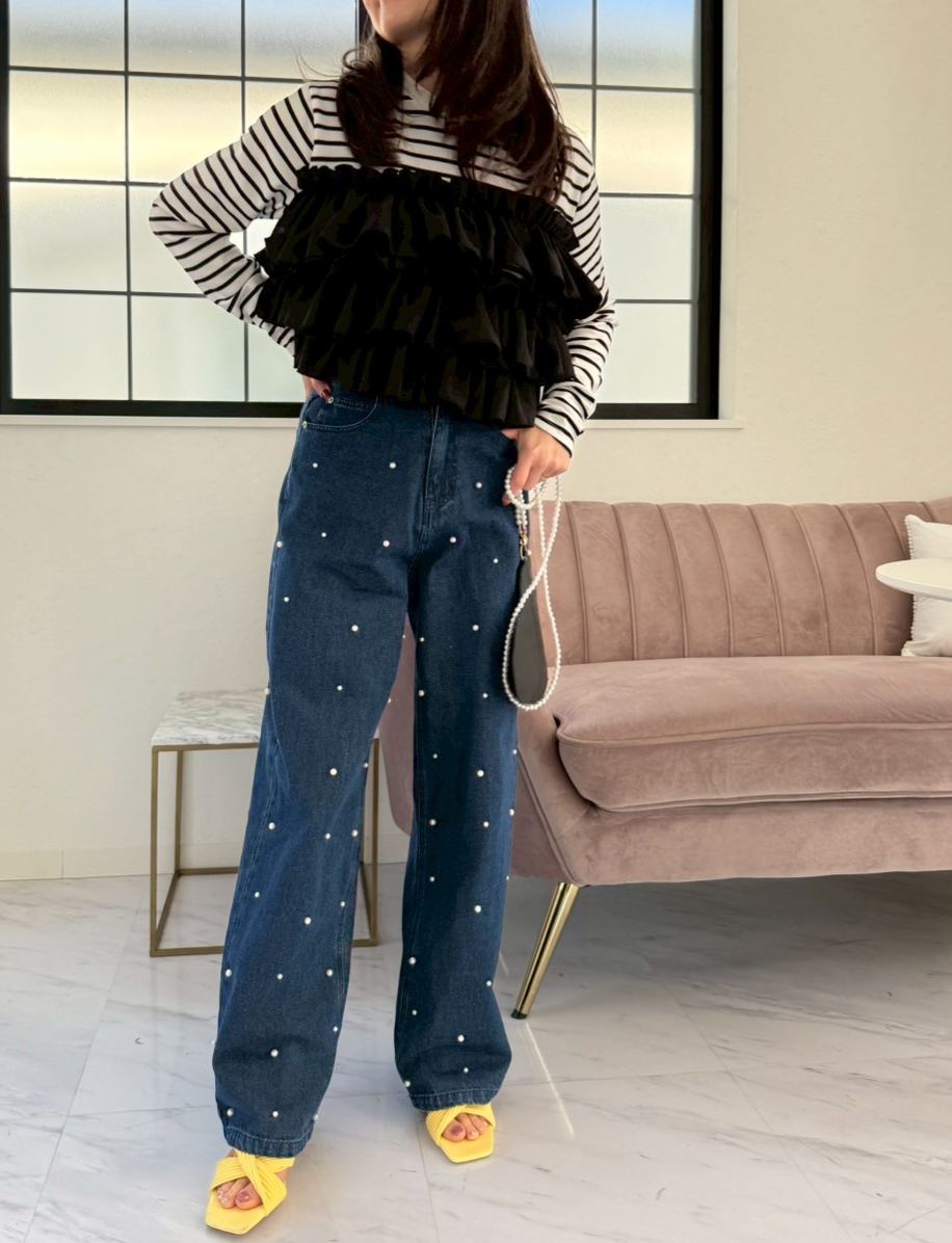 DOTパール ワイドデニムパンツ(sd73923) ♡ノベルティ対象商品♡