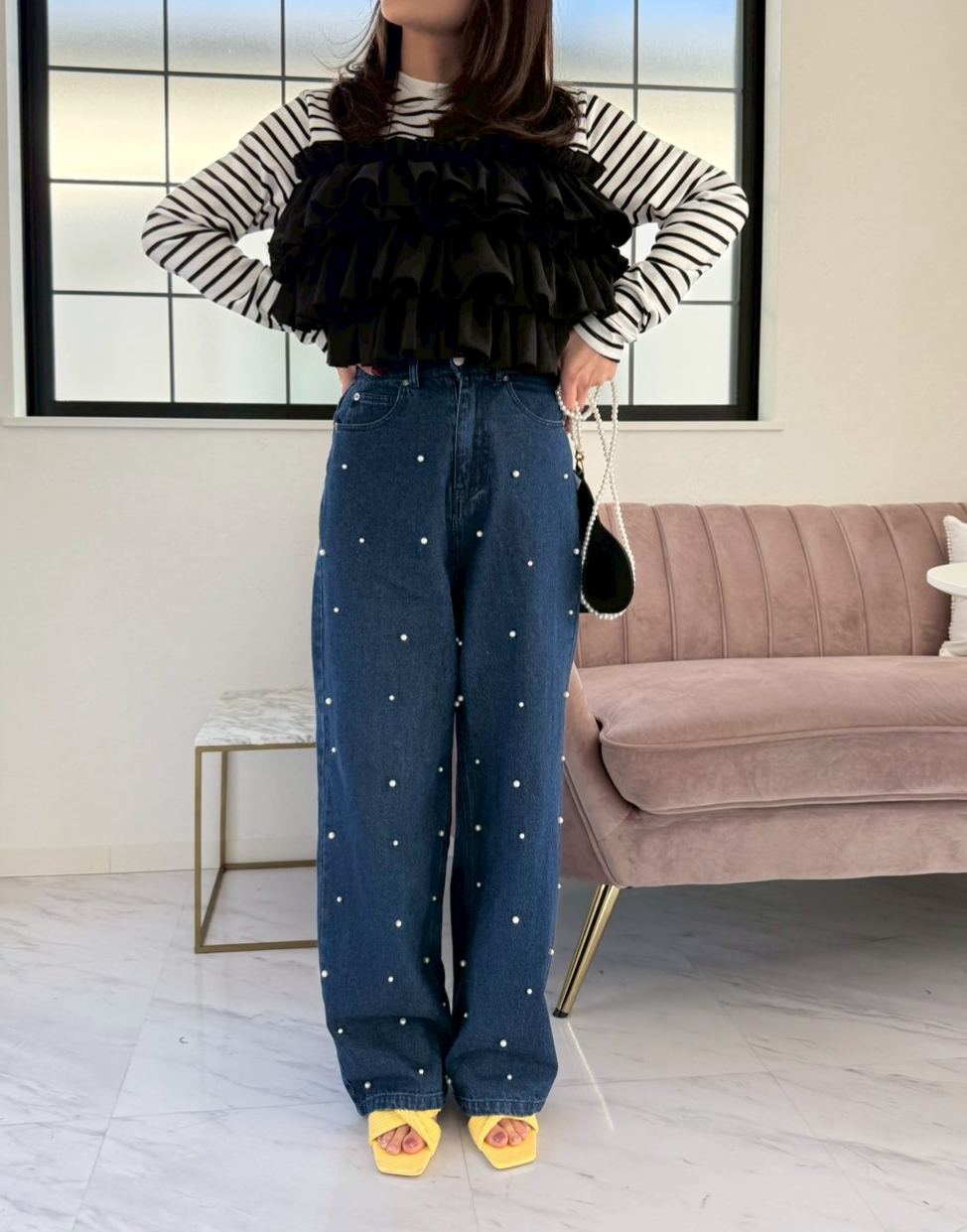 DOTパール ワイドデニムパンツ(sd73923) ♡ノベルティ対象商品♡