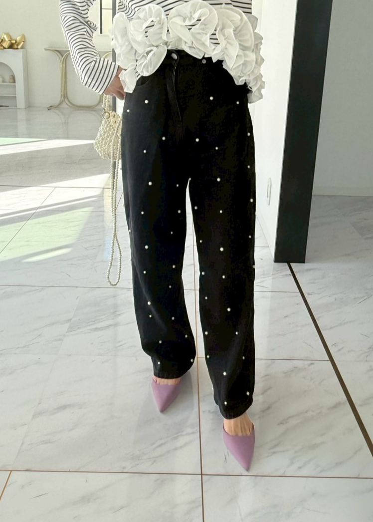 DOTパール ワイドデニムパンツ(sd73923) ♡ノベルティ対象商品♡