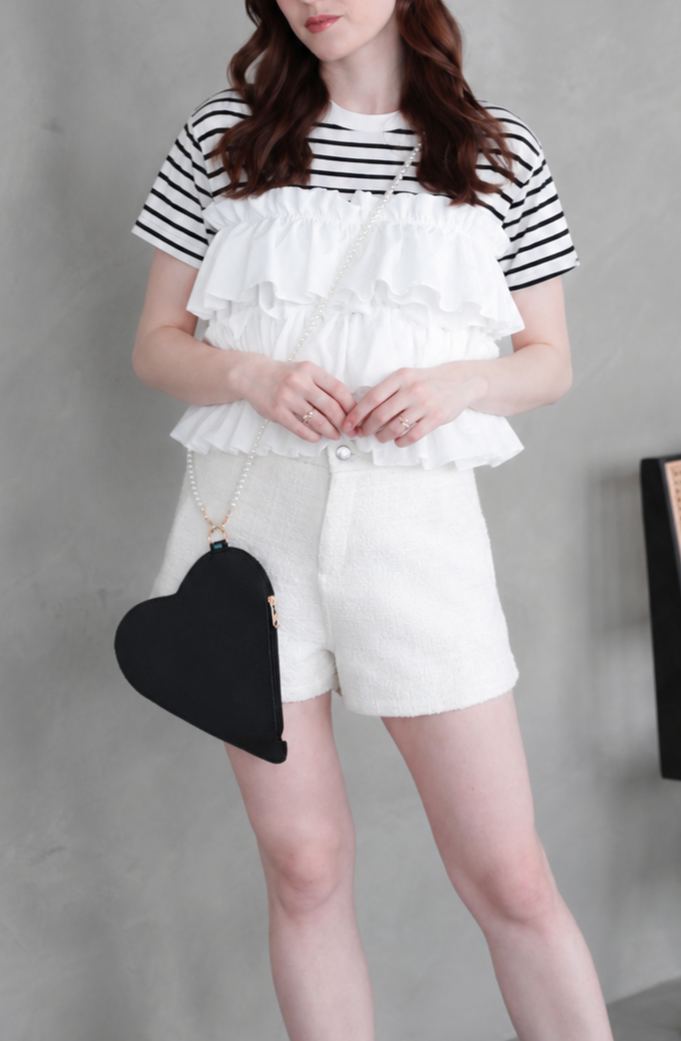 PUFF FRILL ボーダーTシャツ(im005/半袖)