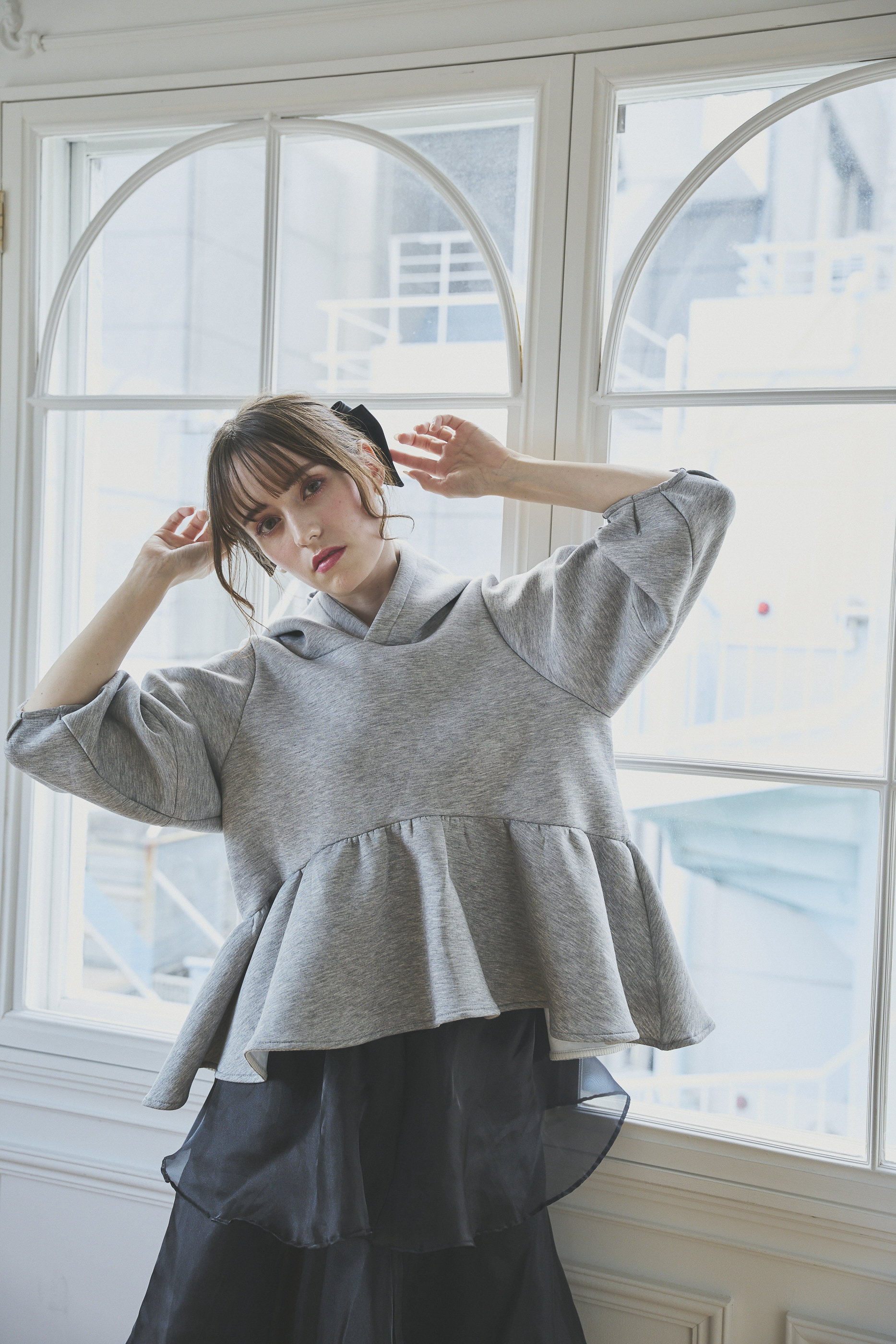 mia様　ピンクベージュ　サイズM XSサイズあり【PURESS/ピュアレス】ビックリボンデザイン