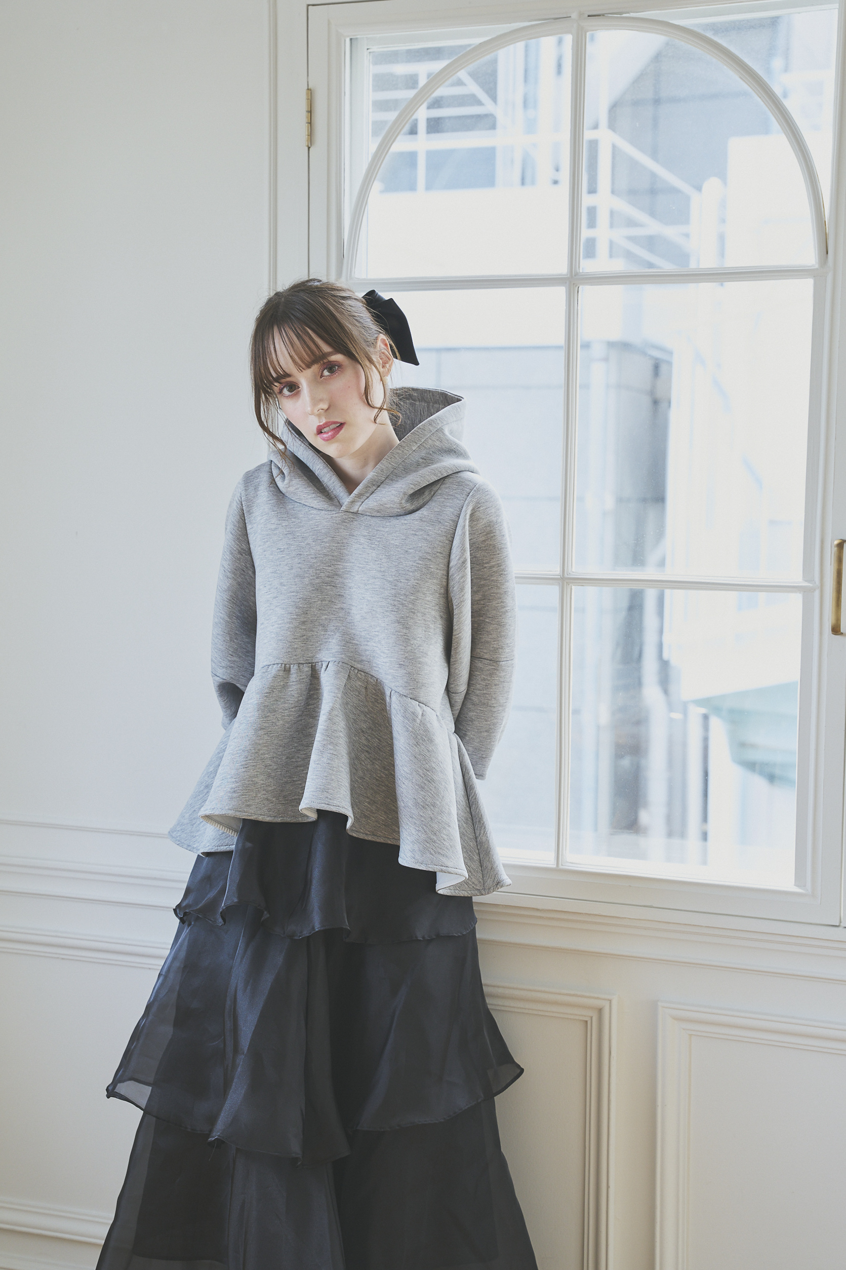 【オーガンジーティアードフリルロングスカート(sin-2504-10)】