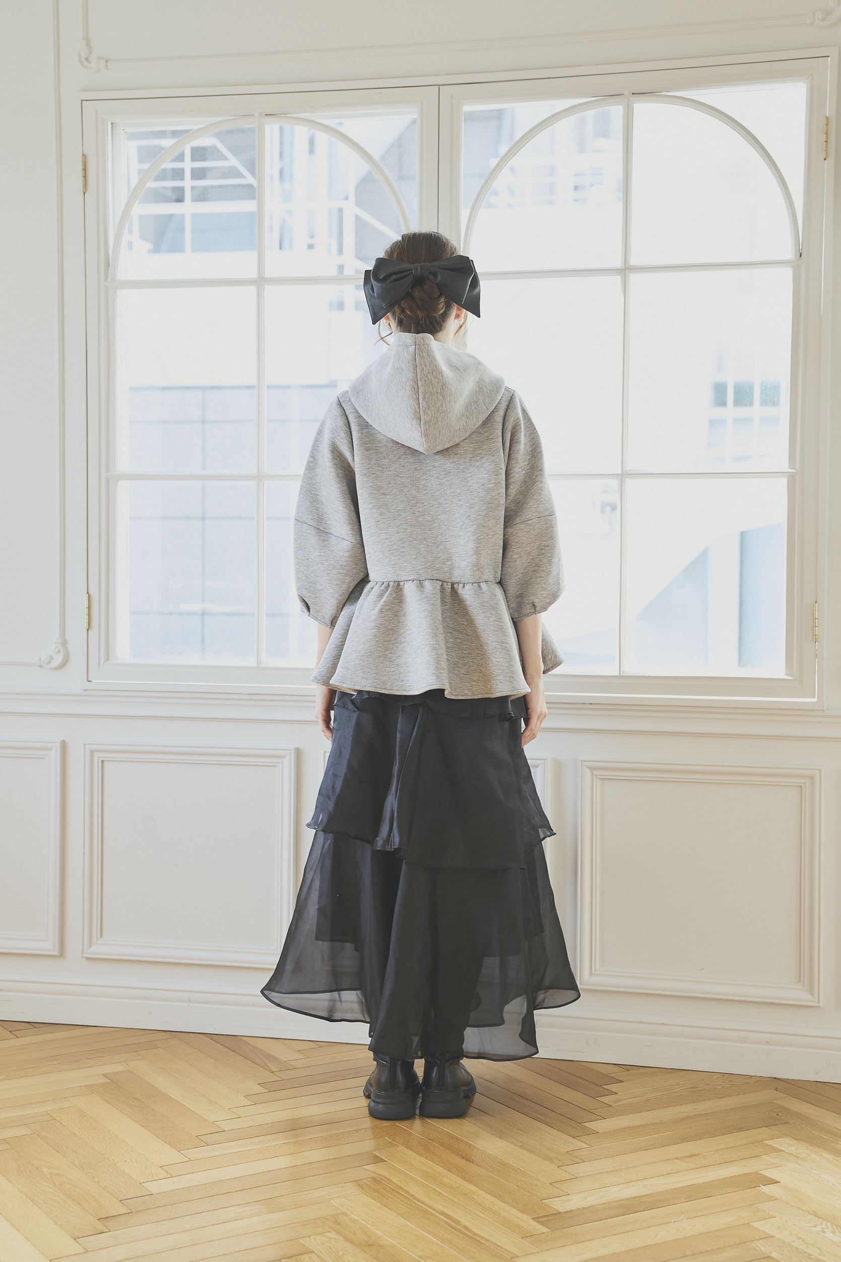 【オーガンジーティアードフリルロングスカート(sin-2504-10)】