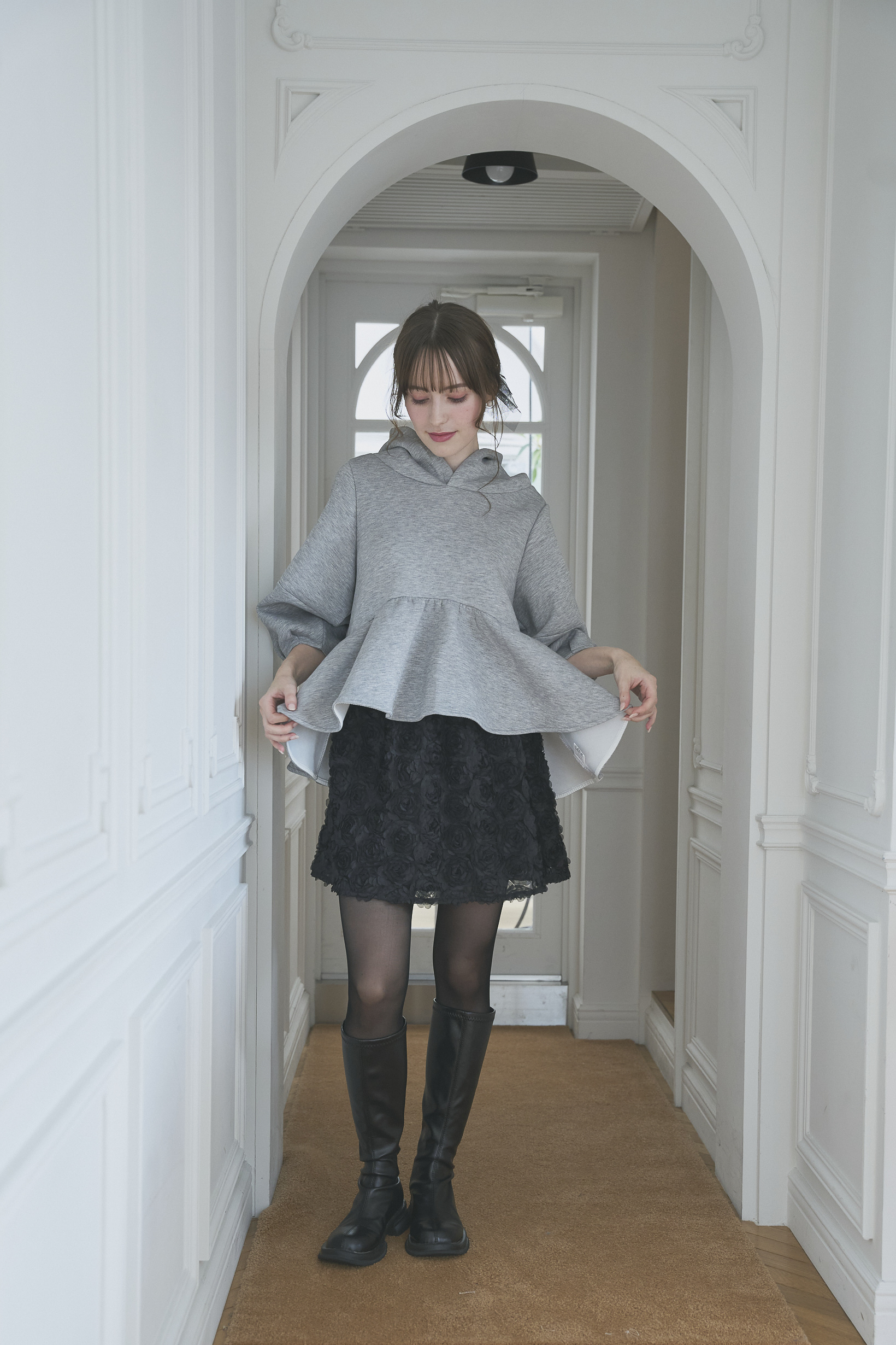 ボンディングペプラムフーディ(ma15-2508)