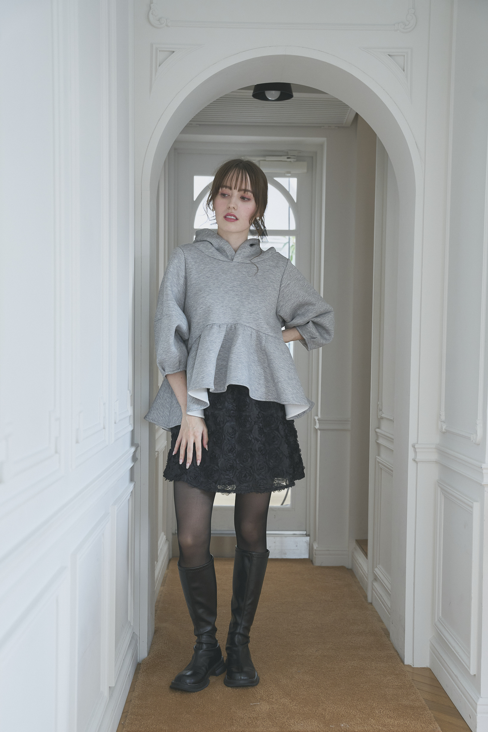 ボンディングペプラムフーディ(ma15-2508)