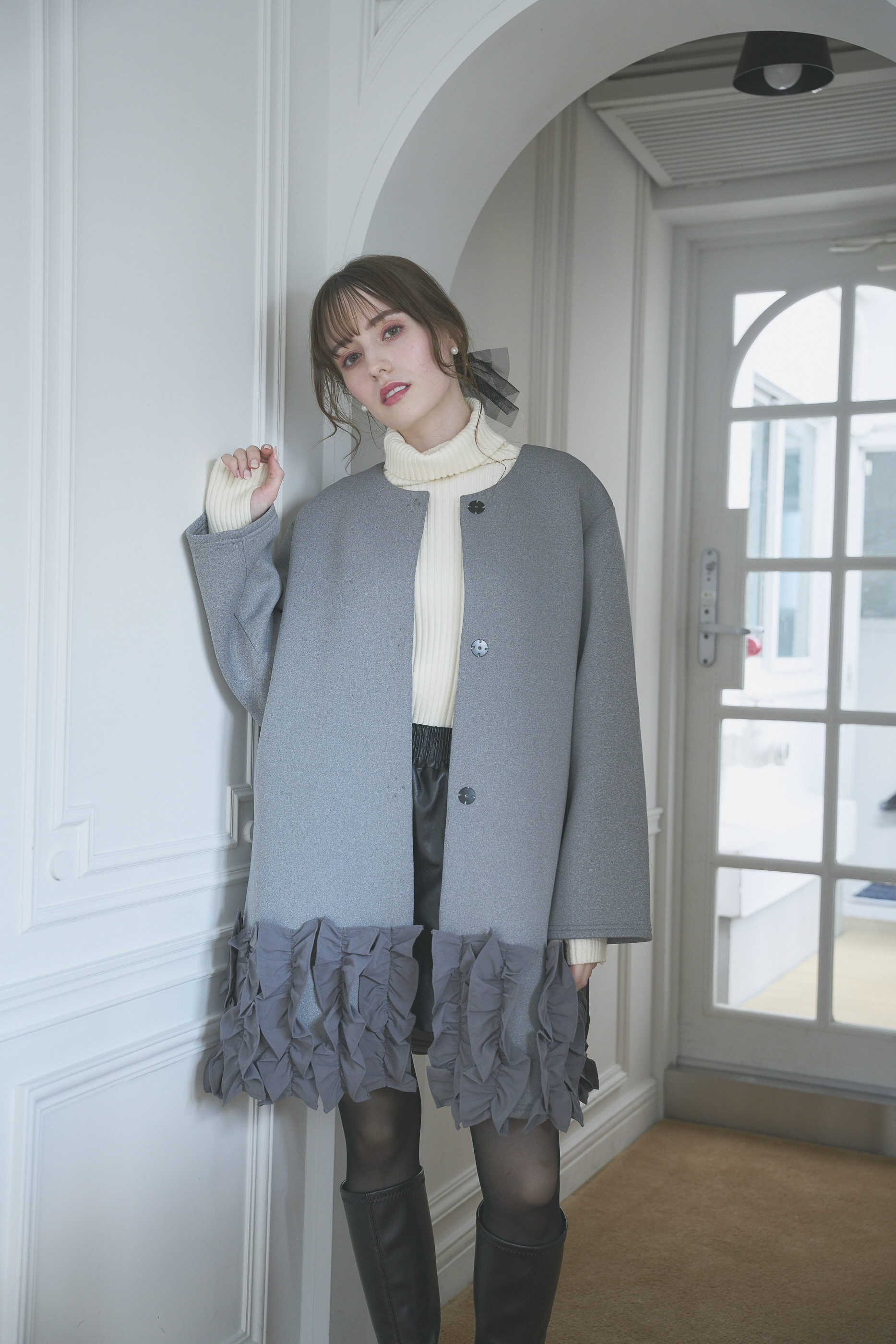 Suso FRILL ボンディングコート/ロング