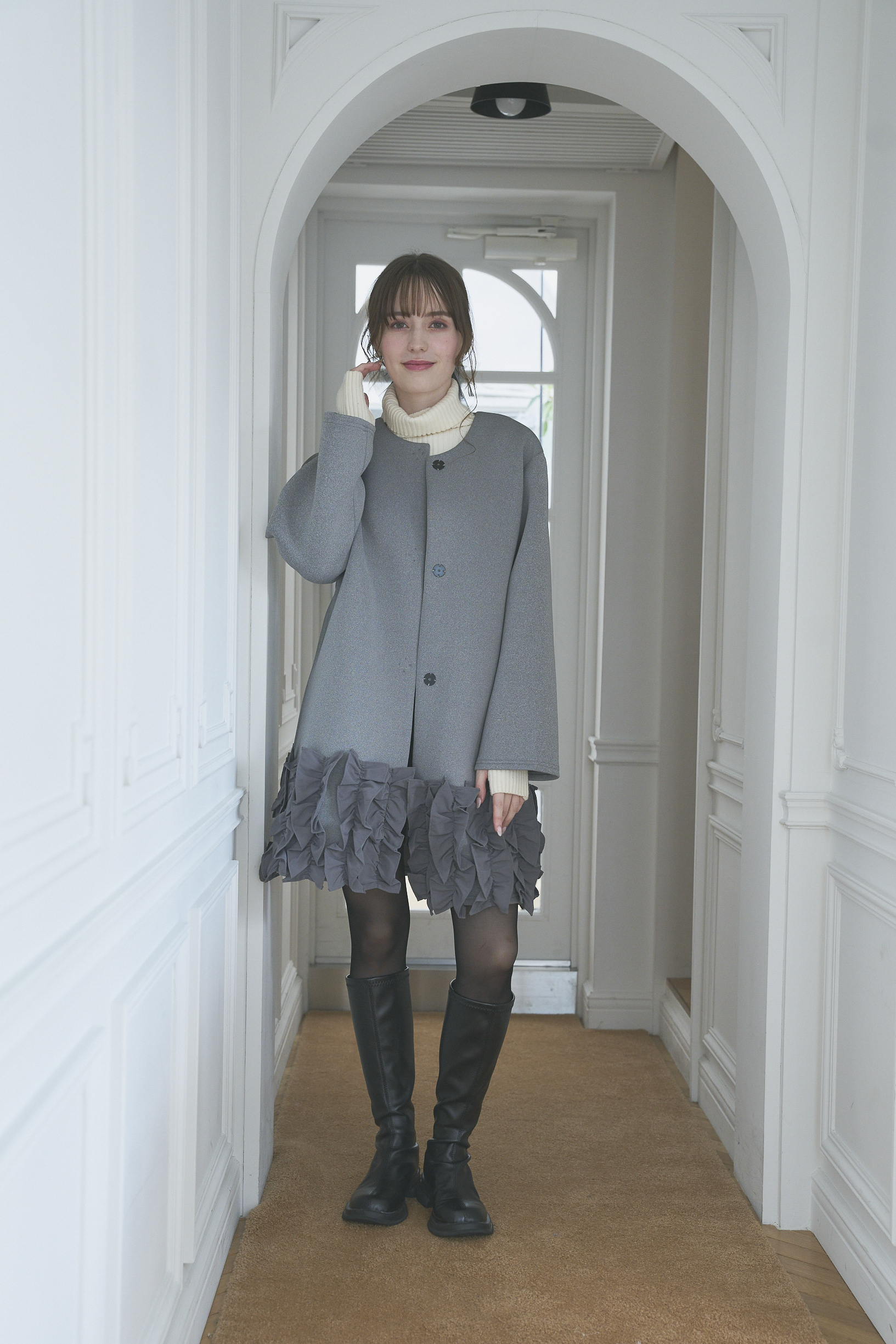 Suso FRILL ボンディングコート/ロング