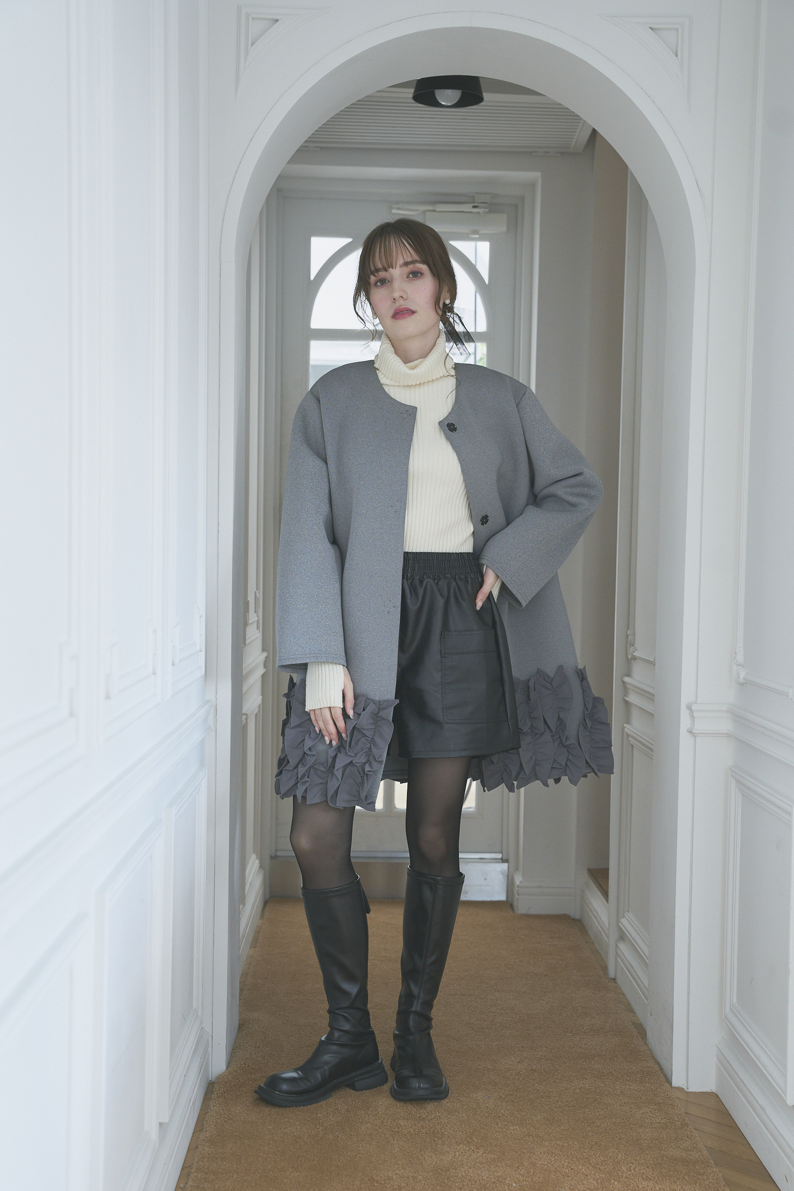 Suso FRILL ボンディングコート/ロング