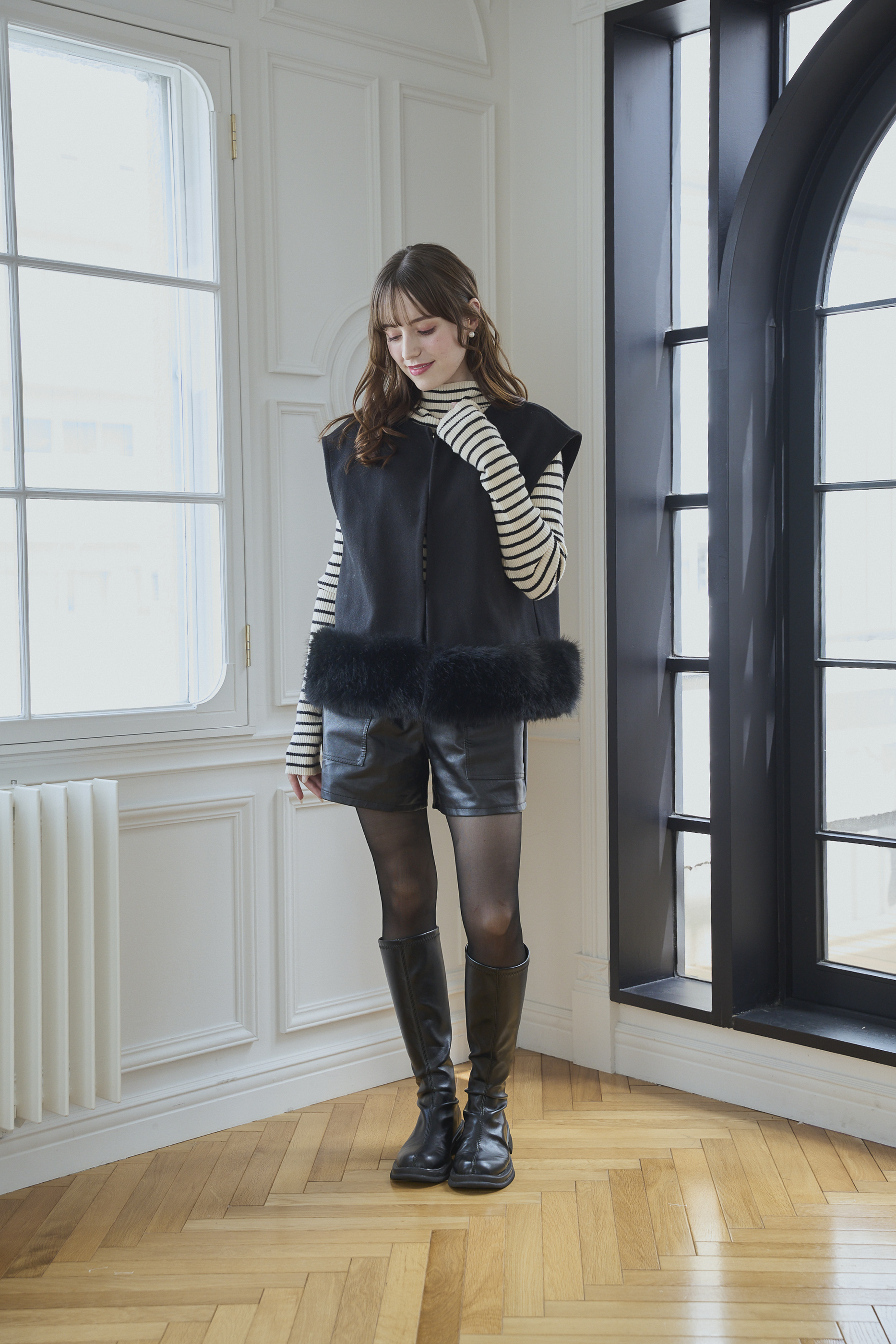 SUSOファー切替ジレ(aj013)TH