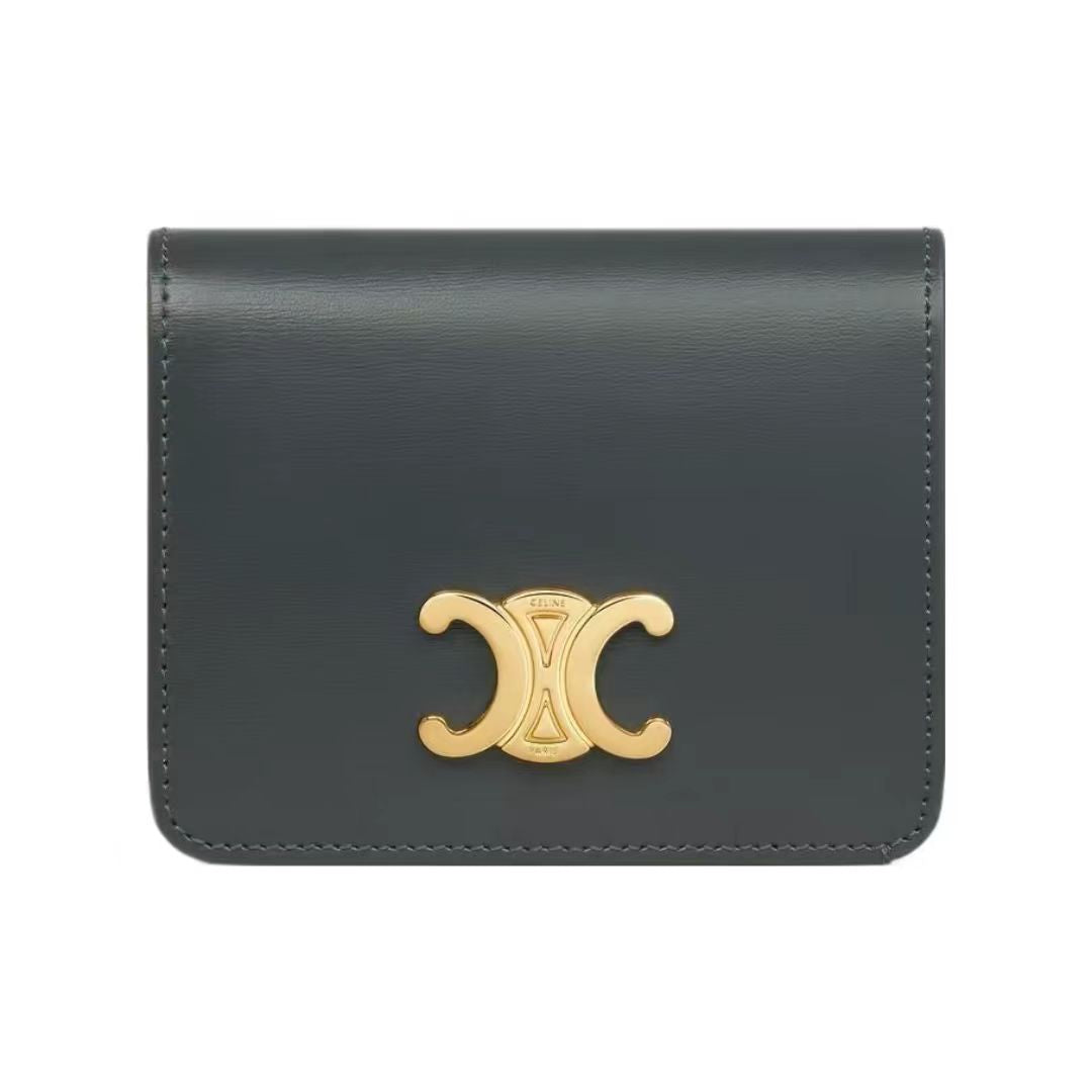 コンパクトウォレット トリオンフ / シャイニーカーフスキン すみはいいろ